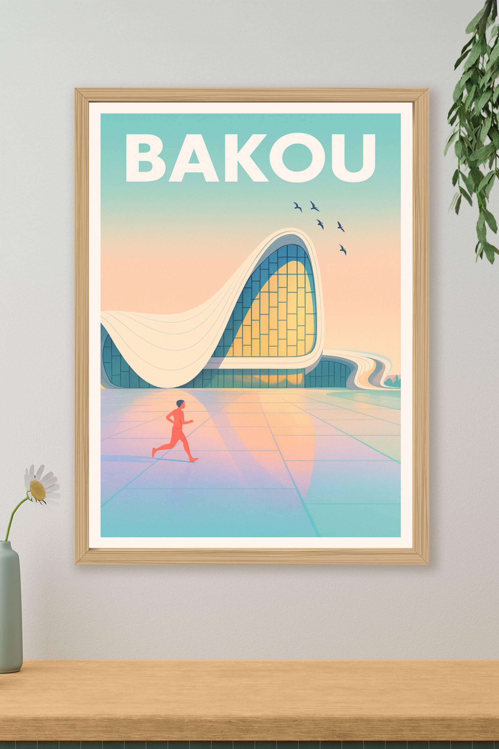 Affiche de Bakou - L'architecture fluide au cœur de la modernité