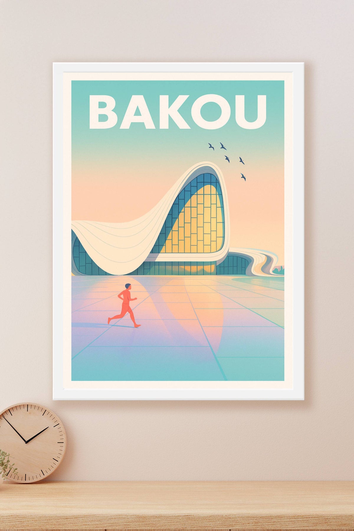 Affiche de Bakou - L'architecture fluide au cœur de la modernité
