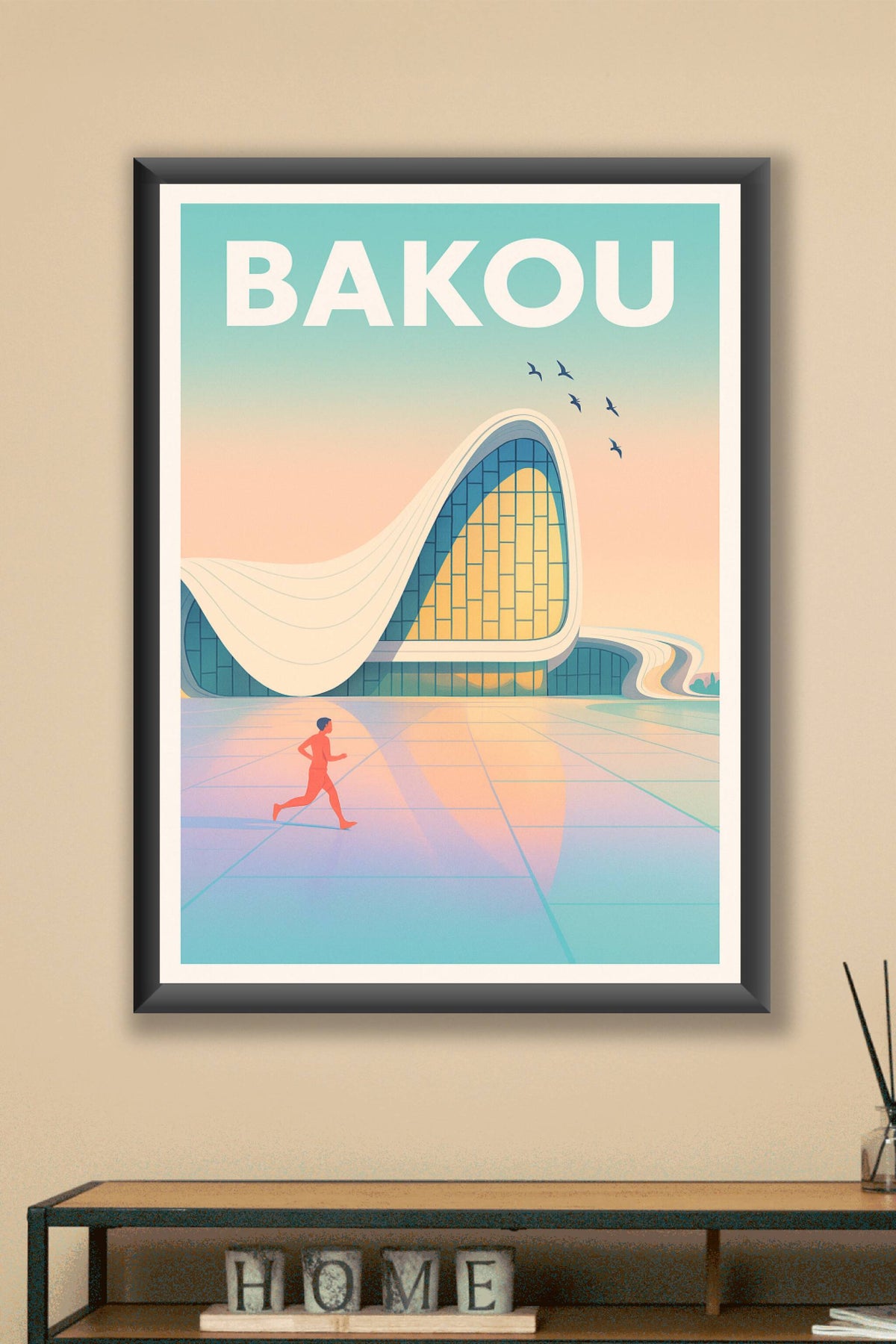 Affiche de Bakou - L'architecture fluide au cœur de la modernité