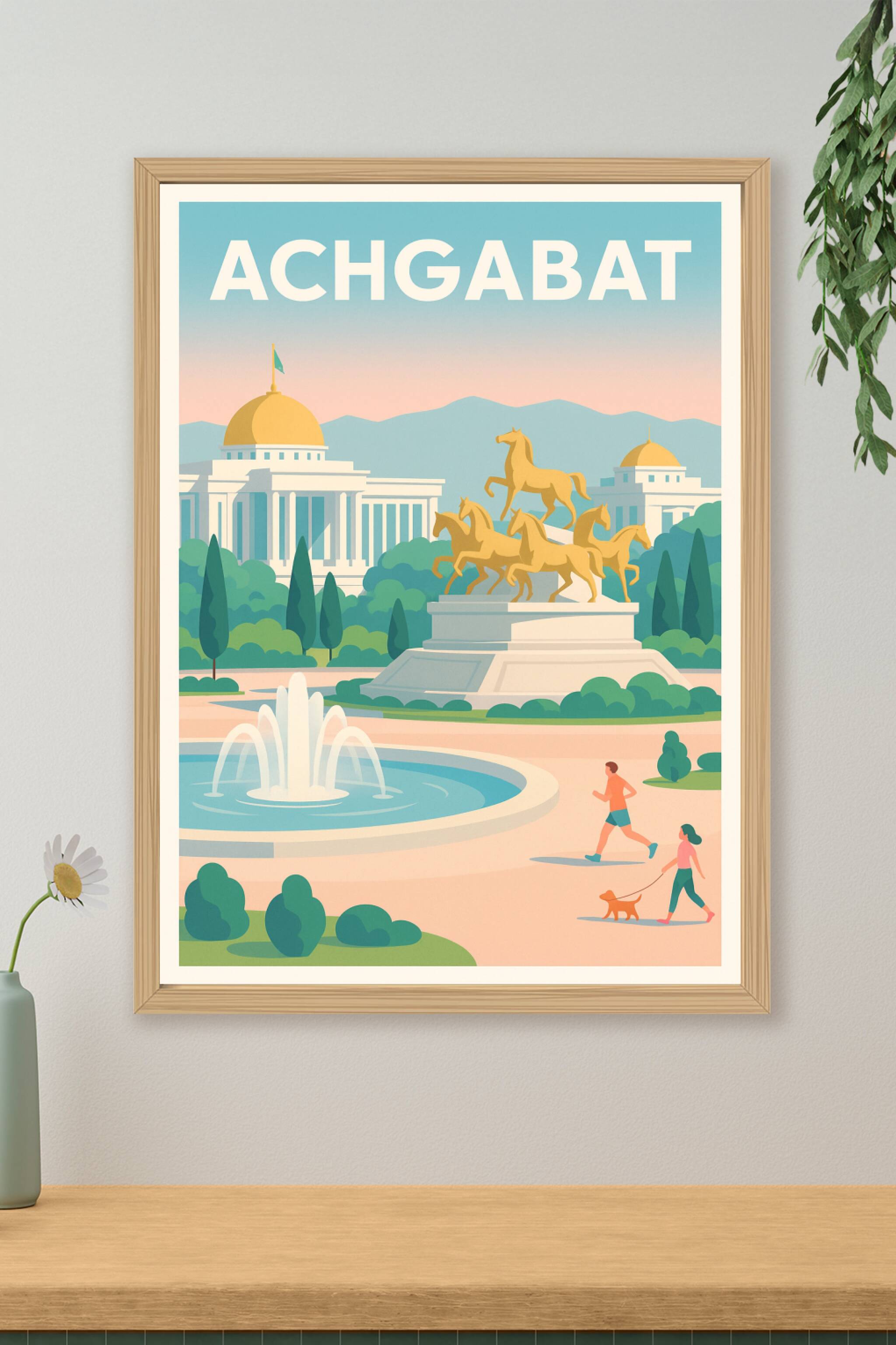 Affiche de Achgabat - Harmonie dorée et sérénité urbaine