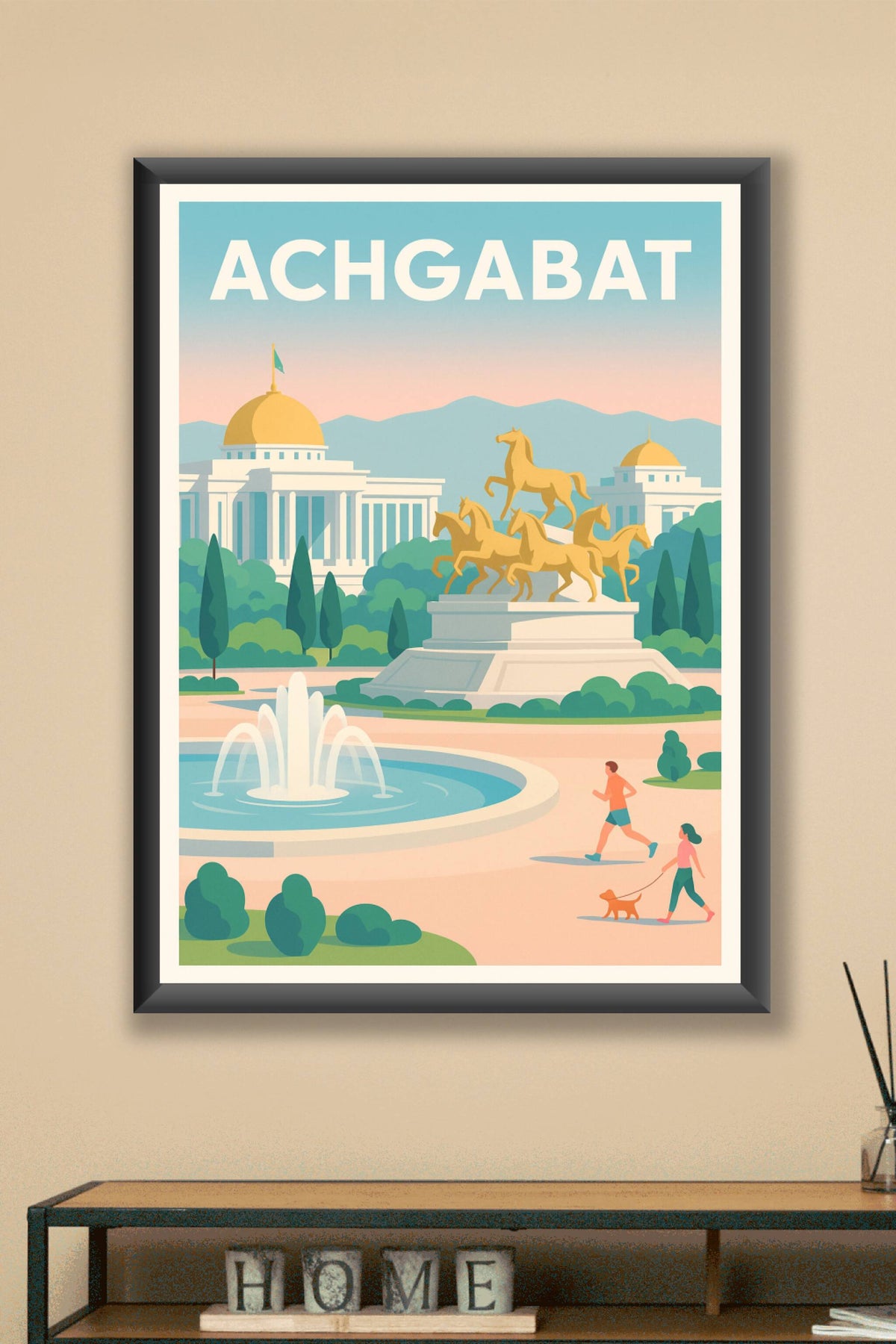 Affiche de Achgabat - Harmonie dorée et sérénité urbaine