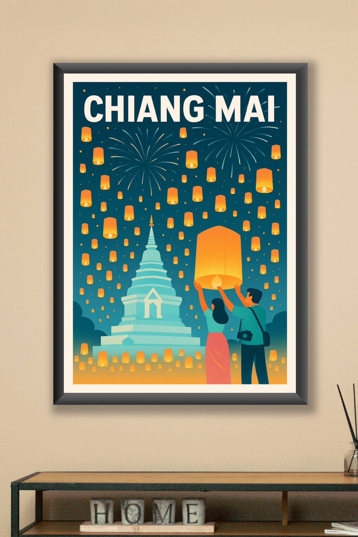 Affiche de Chiang Mai - La magie des lanternes flottantes