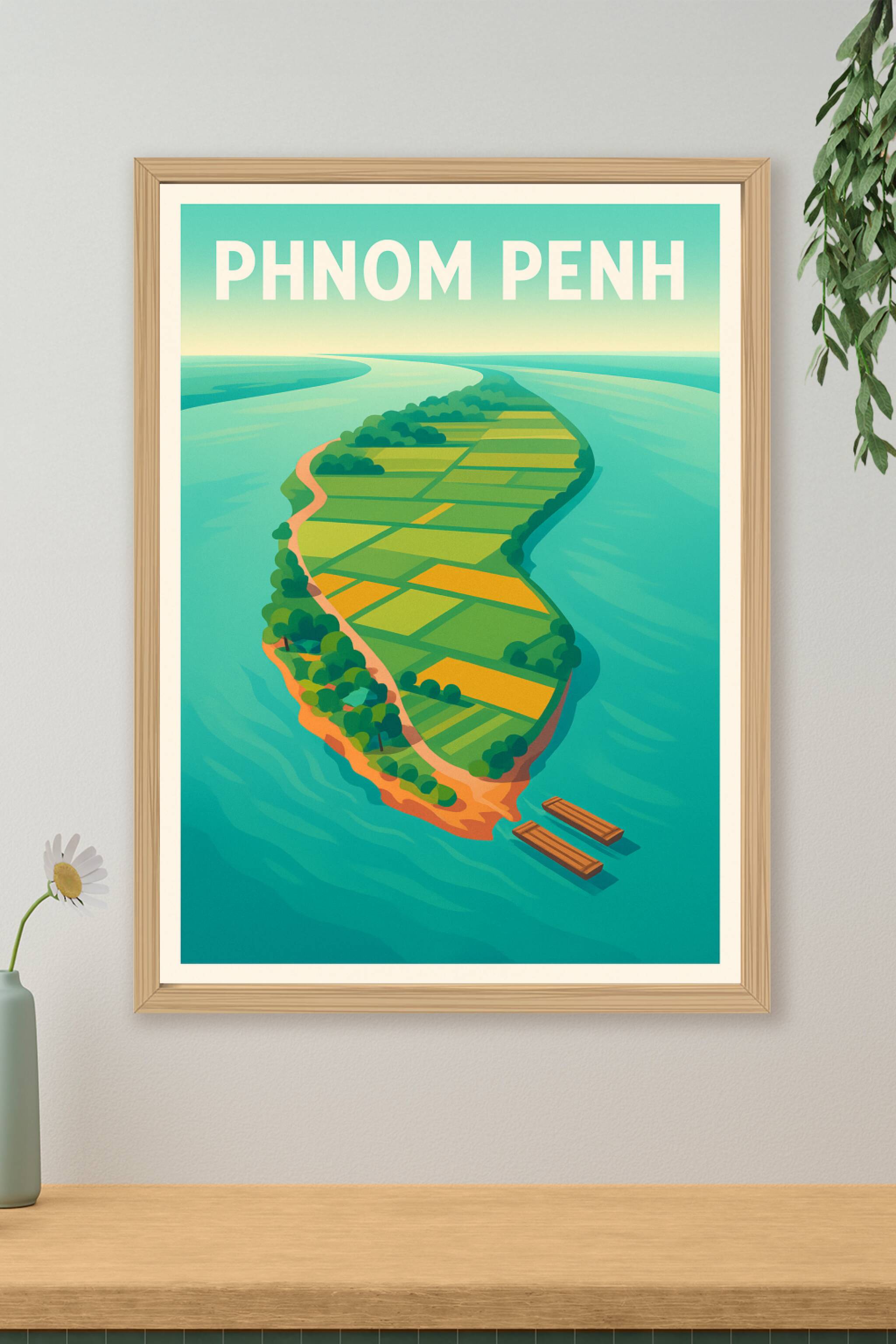 Affiche de Phnom Penh - Vibrante île au cœur du Mékong