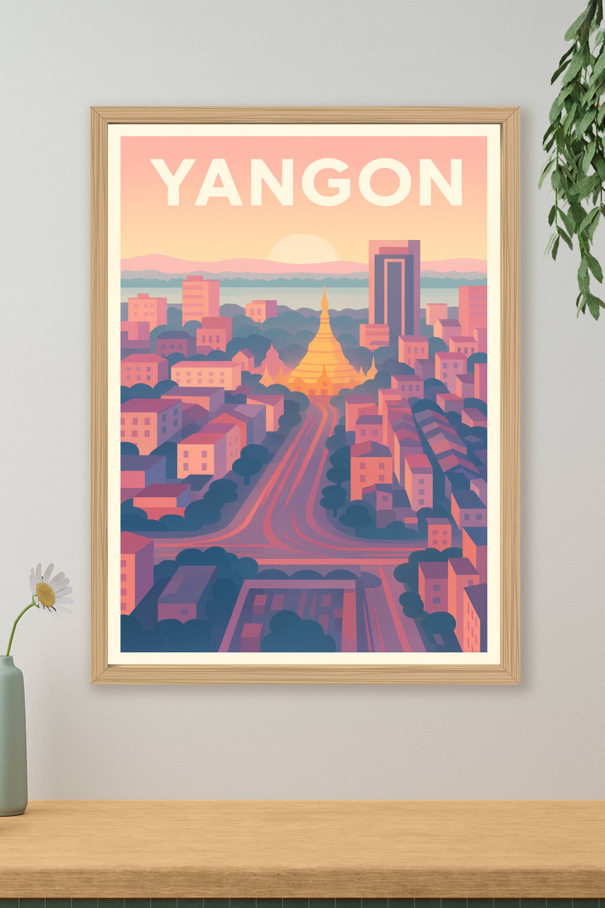 Affiche de Yangon - Émerveillez-vous au cœur de la cité dorée