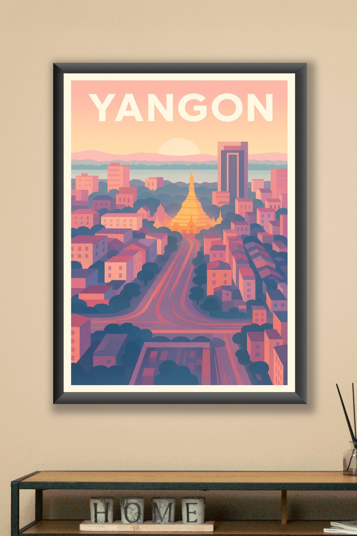 Affiche de Yangon - Émerveillez-vous au cœur de la cité dorée