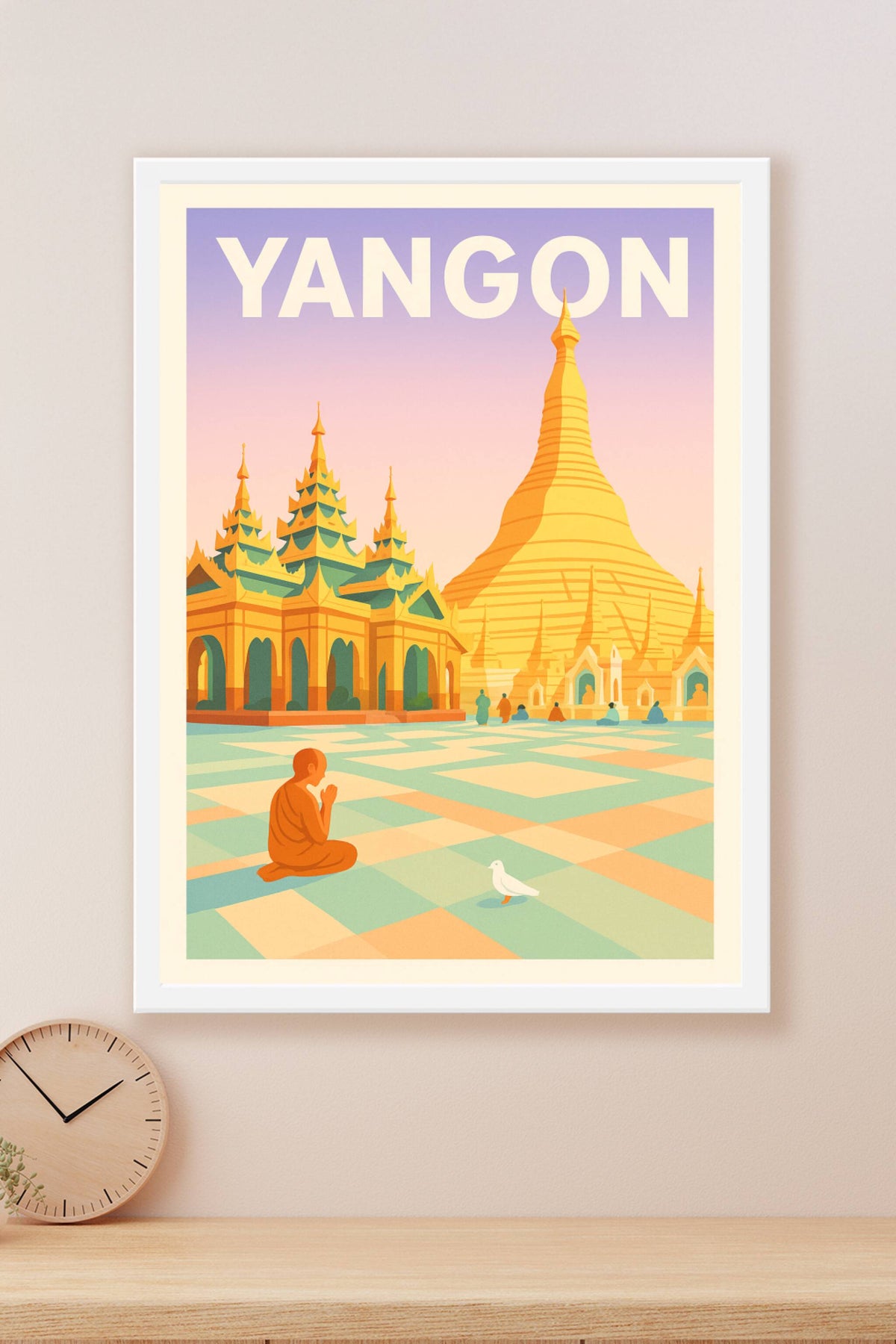 Affiche de Yangon - Sérénité au cœur de la Pagode dorée