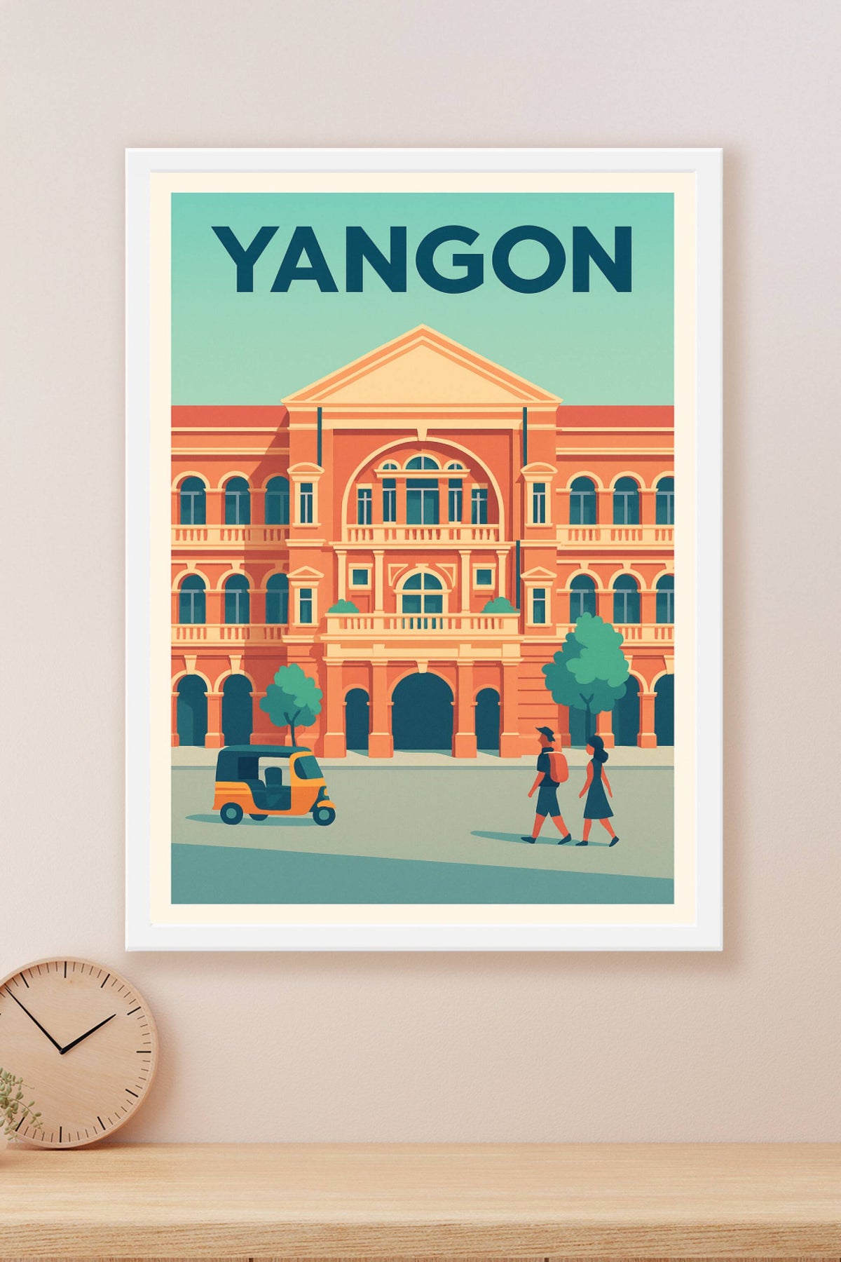 Affiche de Yangon - Charme colonial et douceur de vivre