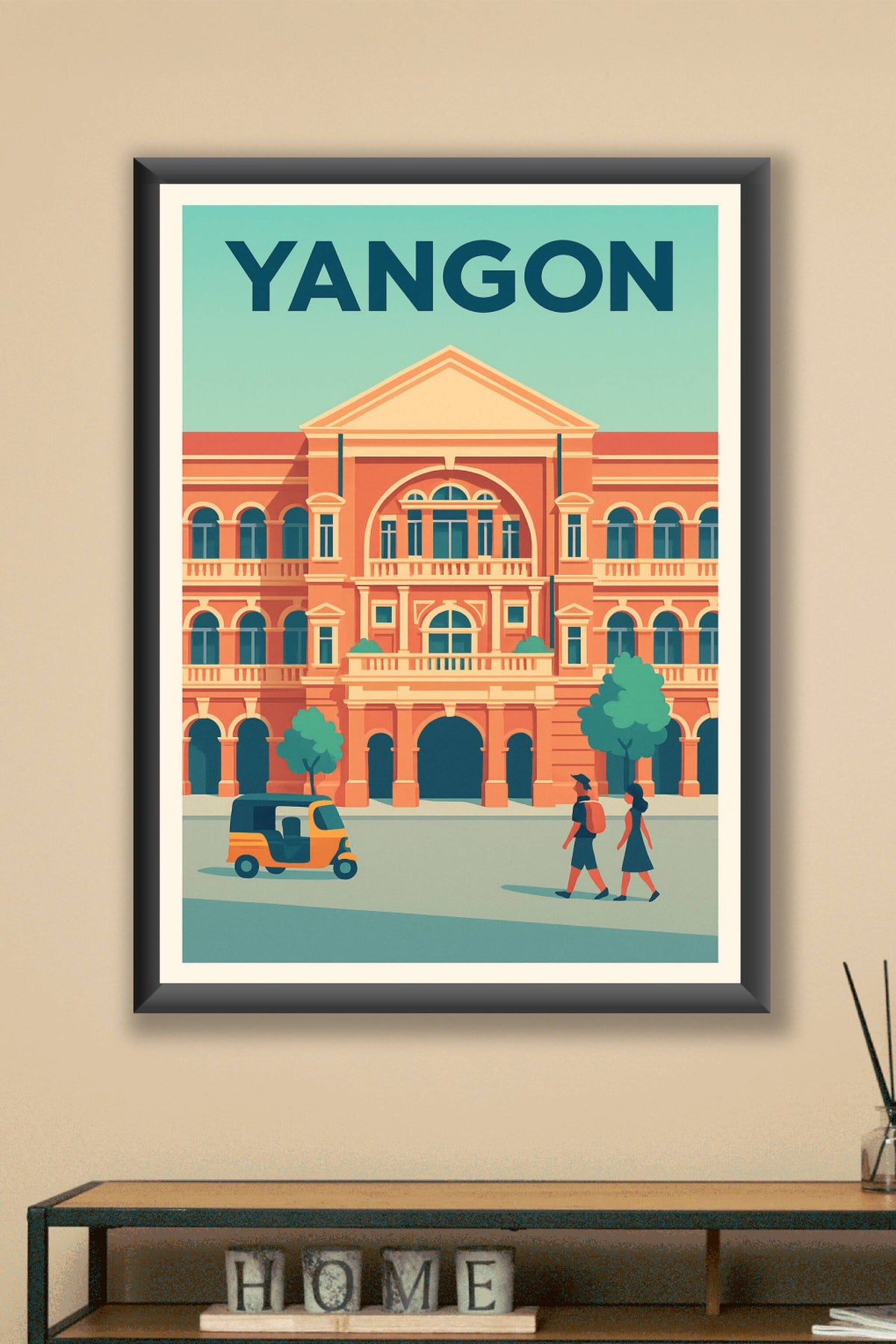 Affiche de Yangon - Charme colonial et douceur de vivre