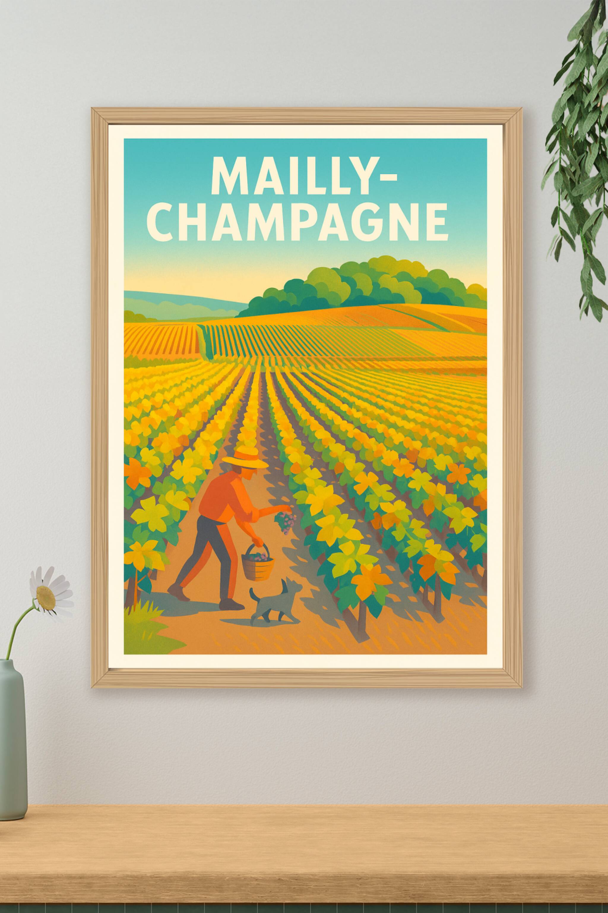 Affiche de Mailly-Champagne - L'art de la vigne et de la récolte en plein cœur de la Champagne