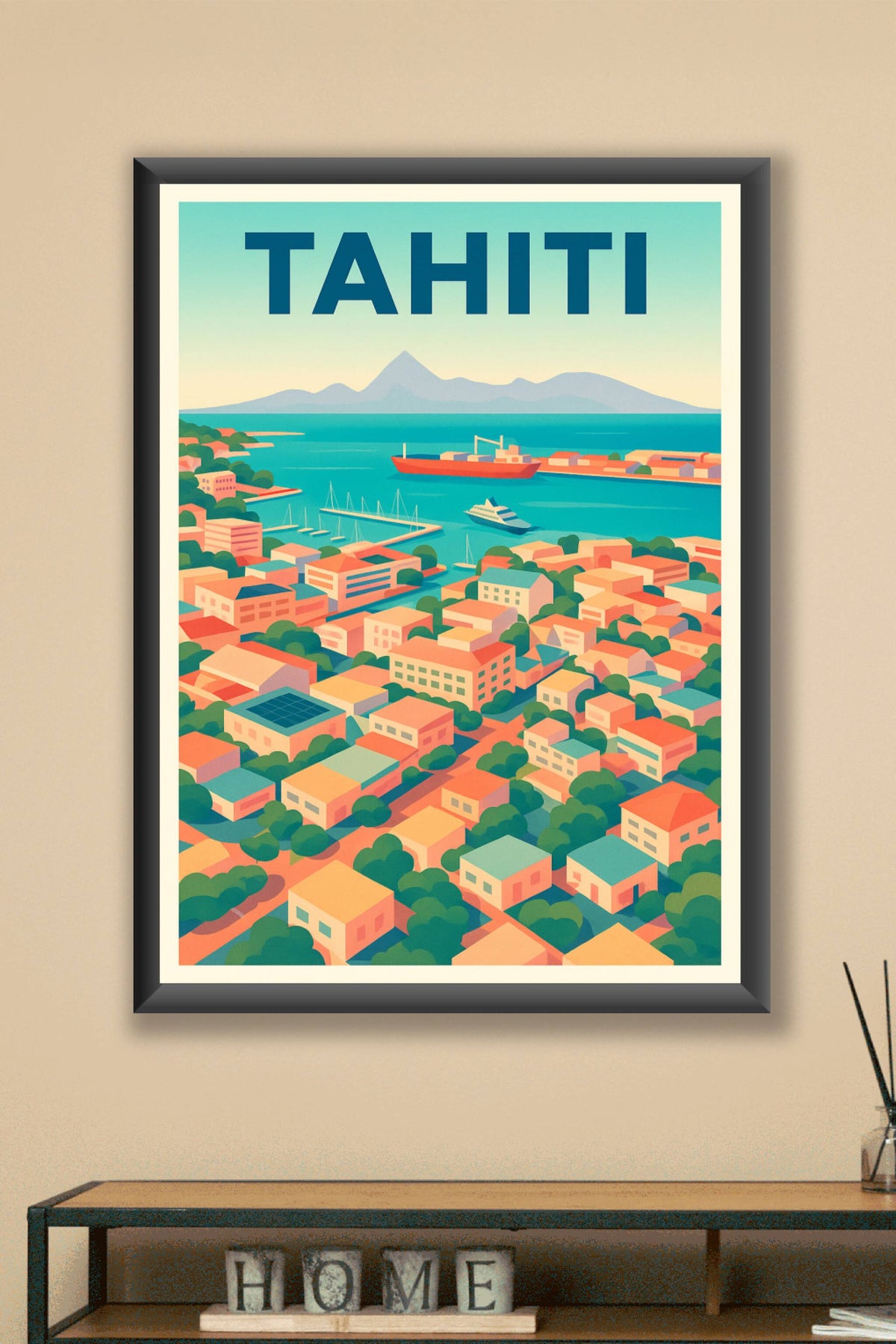 Affiche de Tahiti - Invitation au paradis polynésien