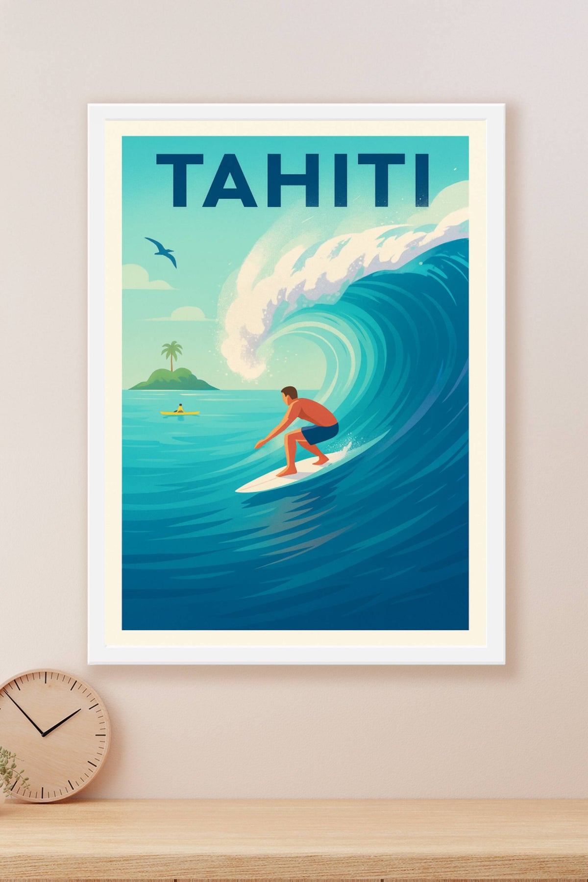 Affiche de Tahiti - Vagues et Surf en Paradis