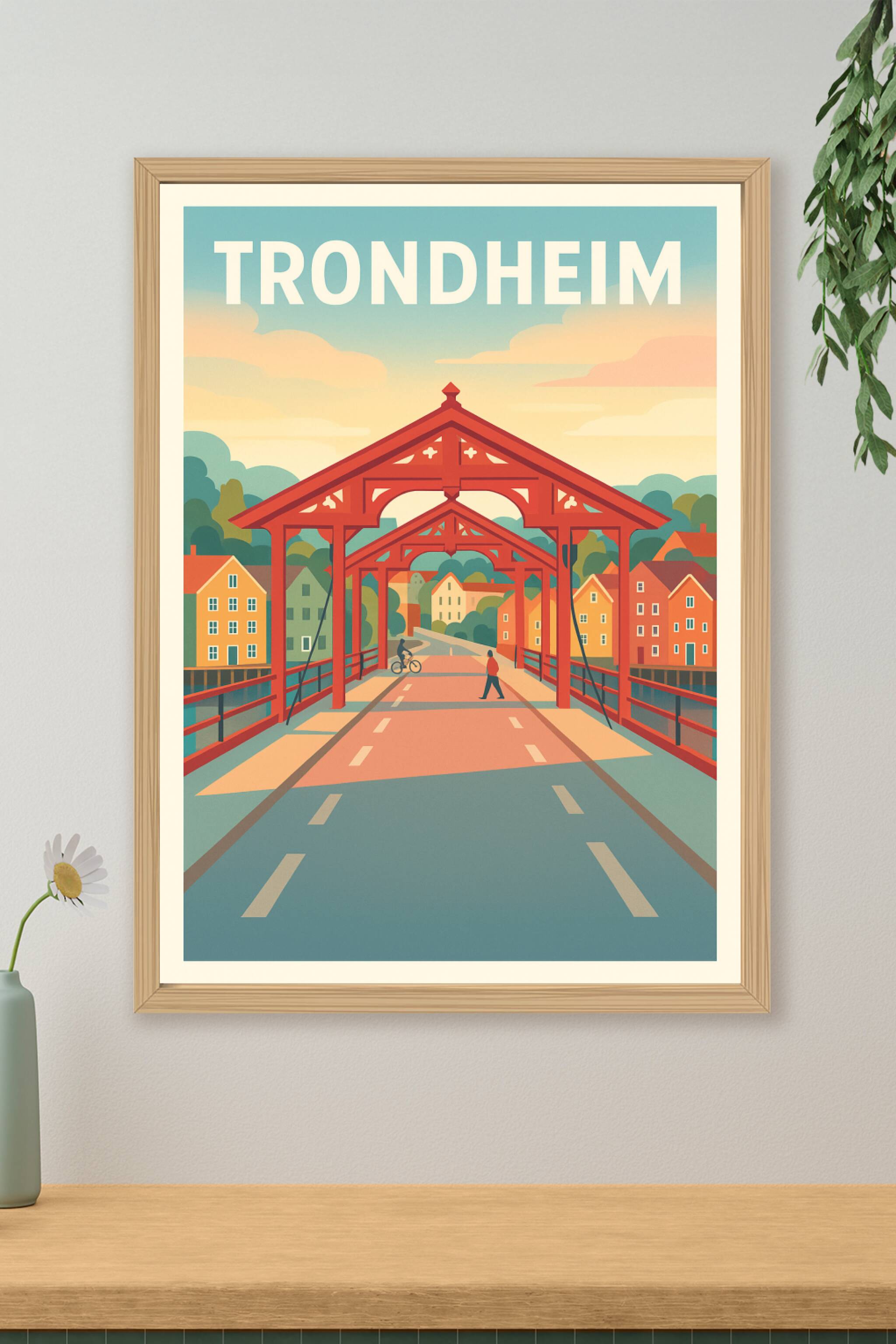 Affiche de Trondheim - Charme scandinave et ponts iconiques