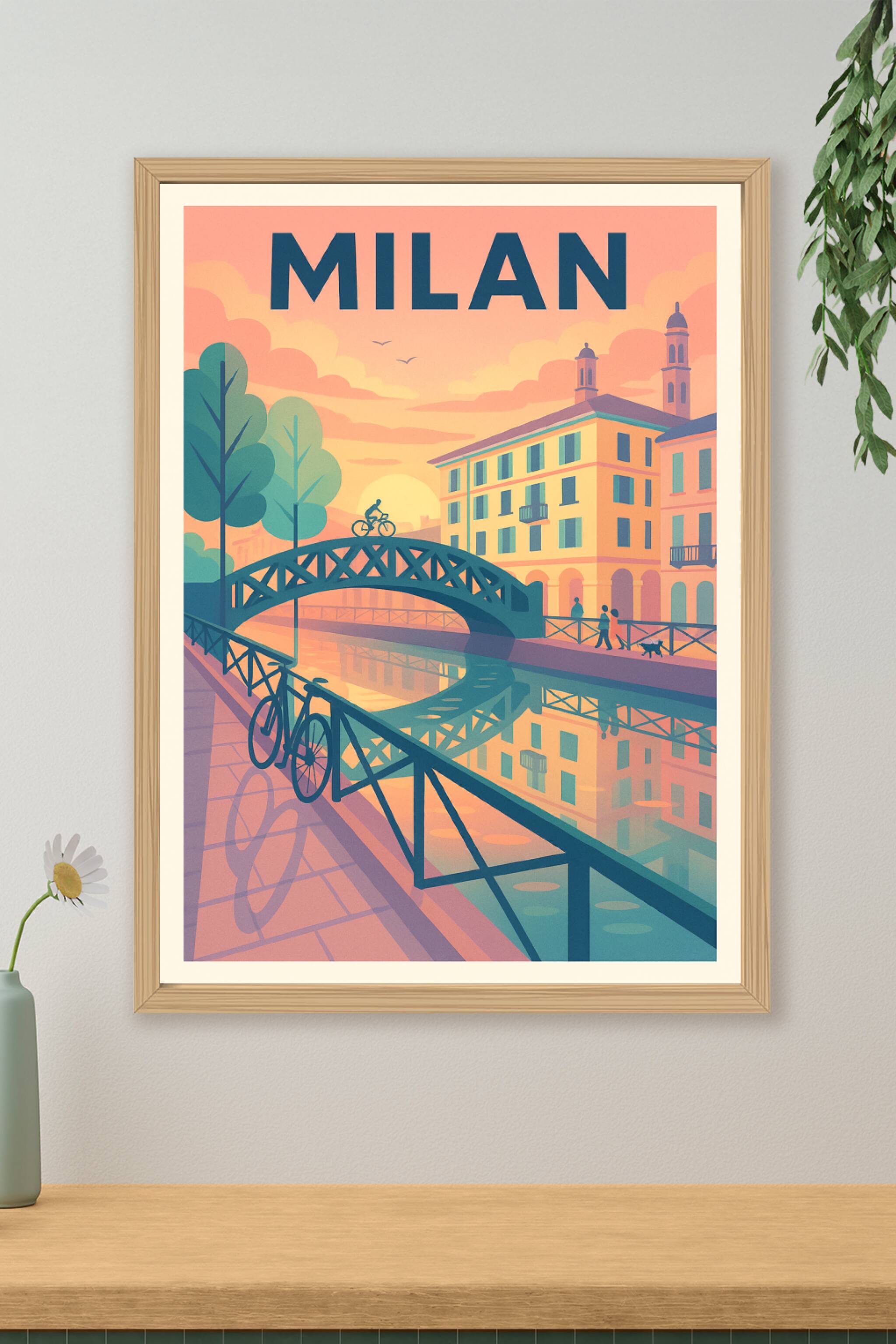 Affiche de Milan - Douceur et charme au coucher du soleil