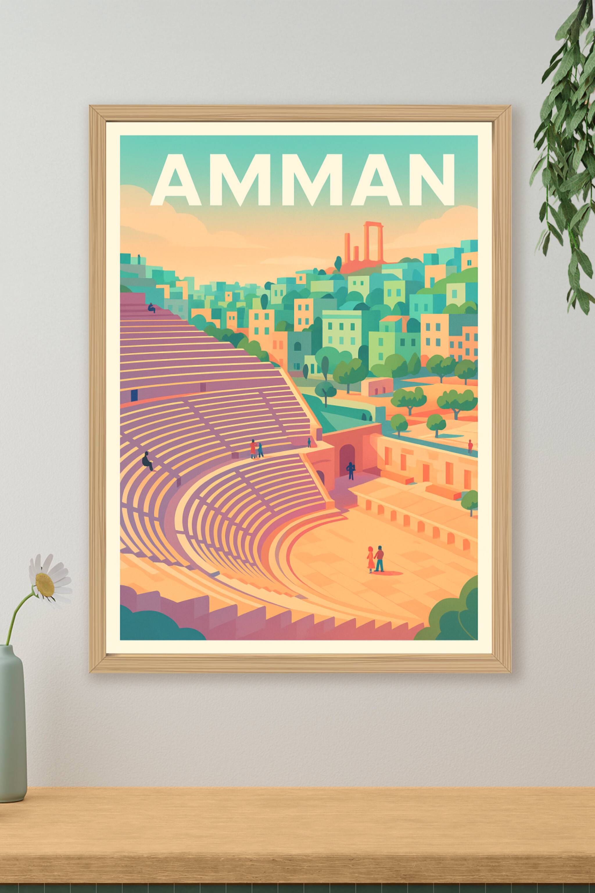 Affiche de Amman - Un voyage coloré au cœur de la cité antique