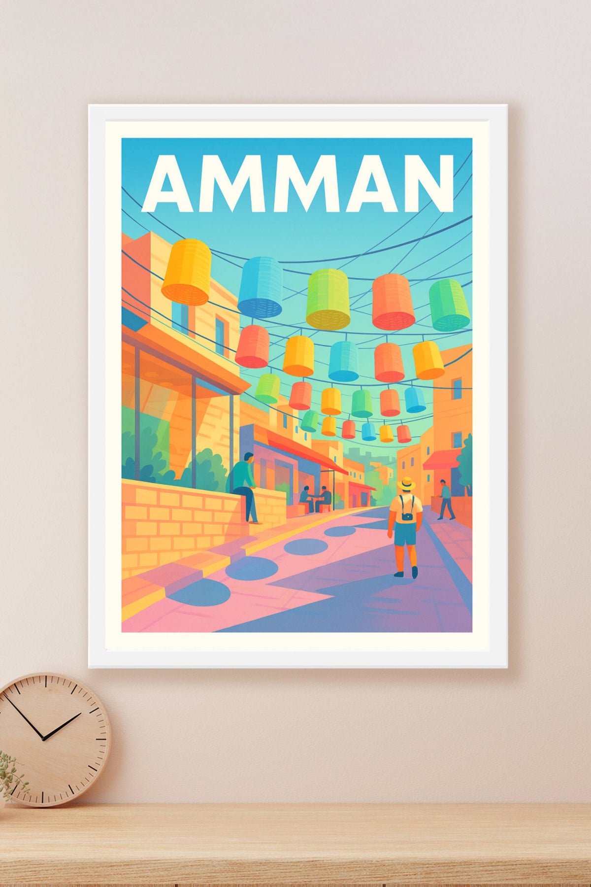 Affiche de Amman - Promenade colorée sous les lanternes