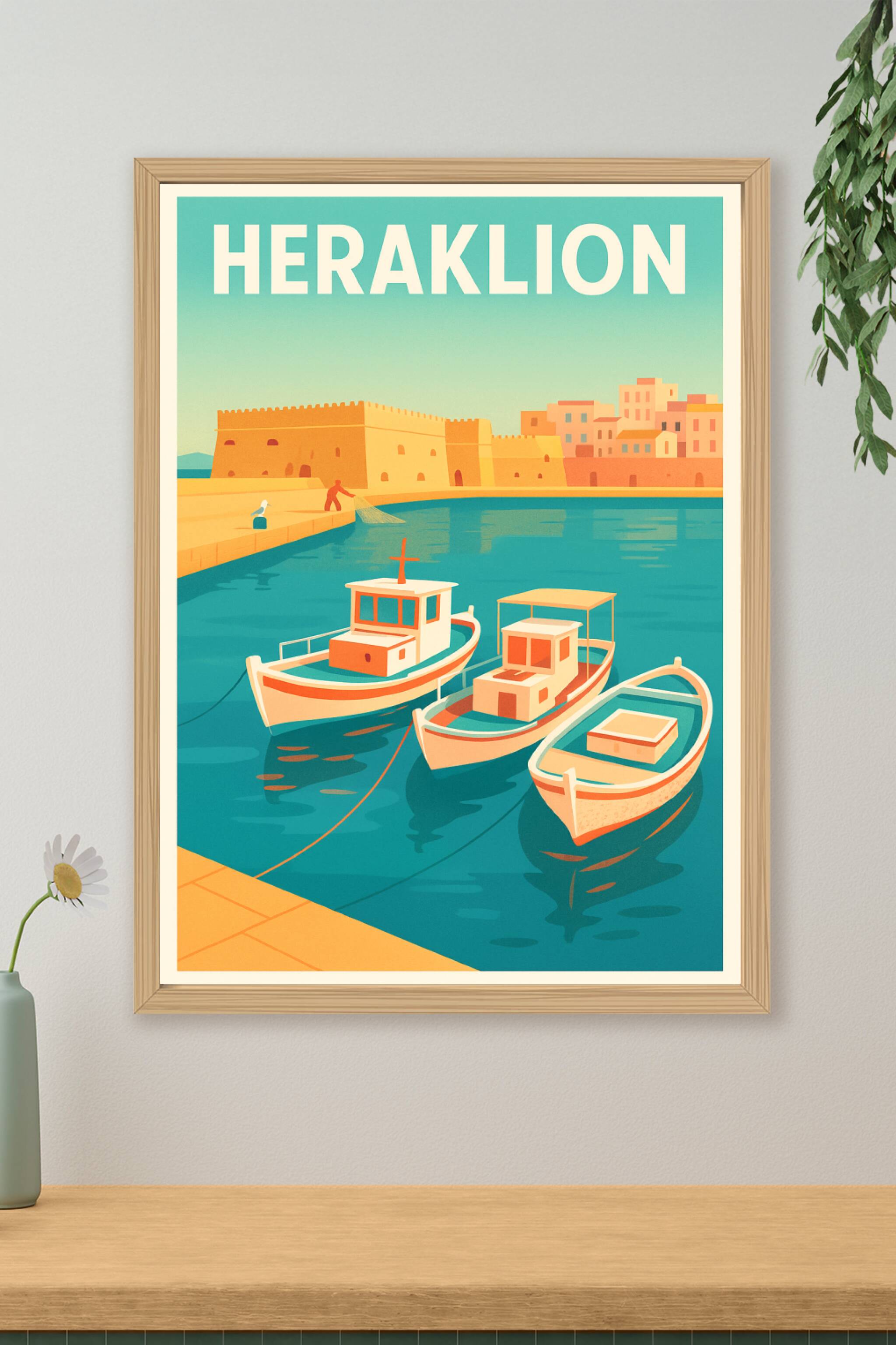 Affiche de Heraklion - Charme méditerranéen au port