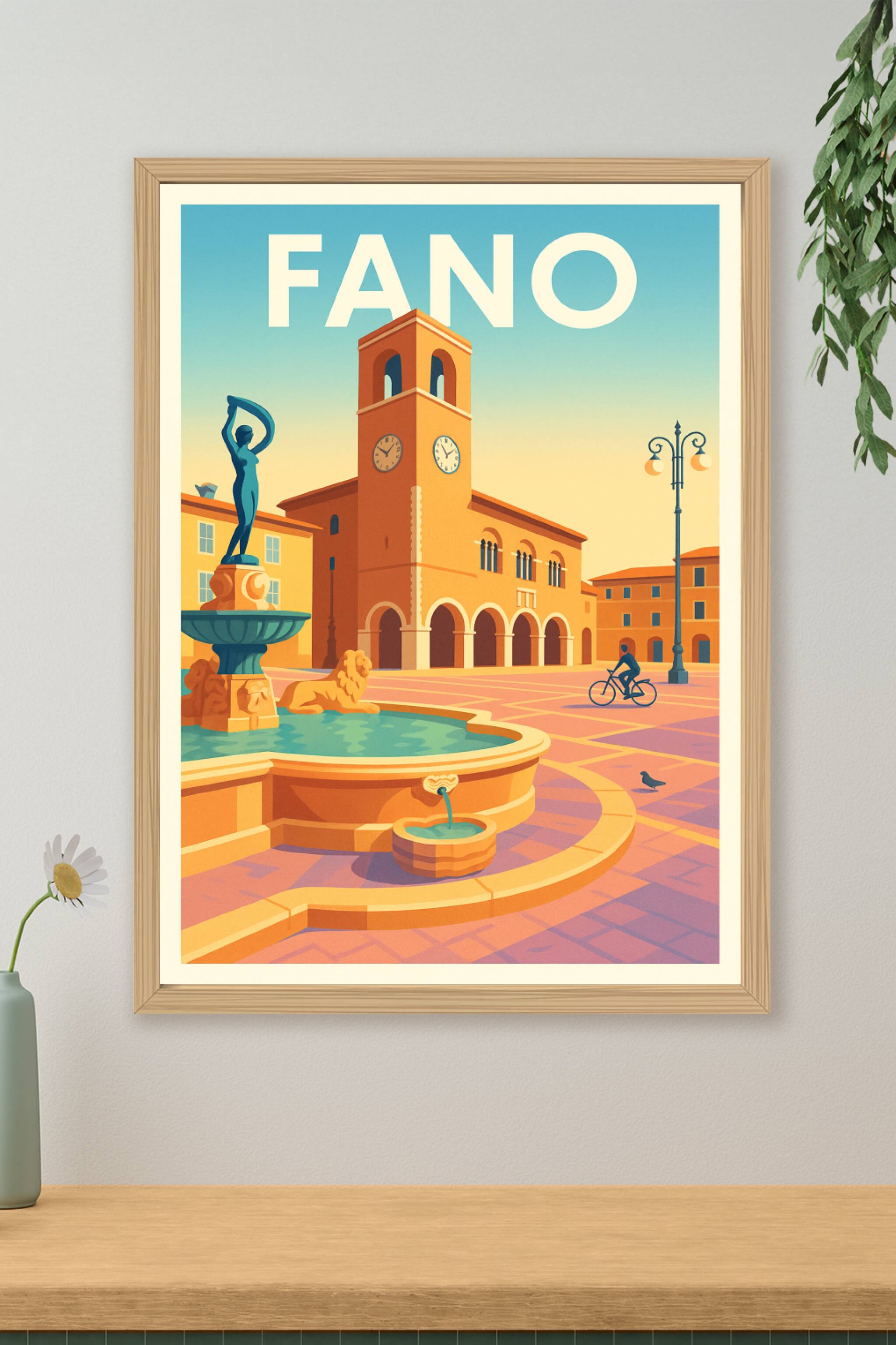 Affiche de Fano - Charme et douceur d'une place italienne