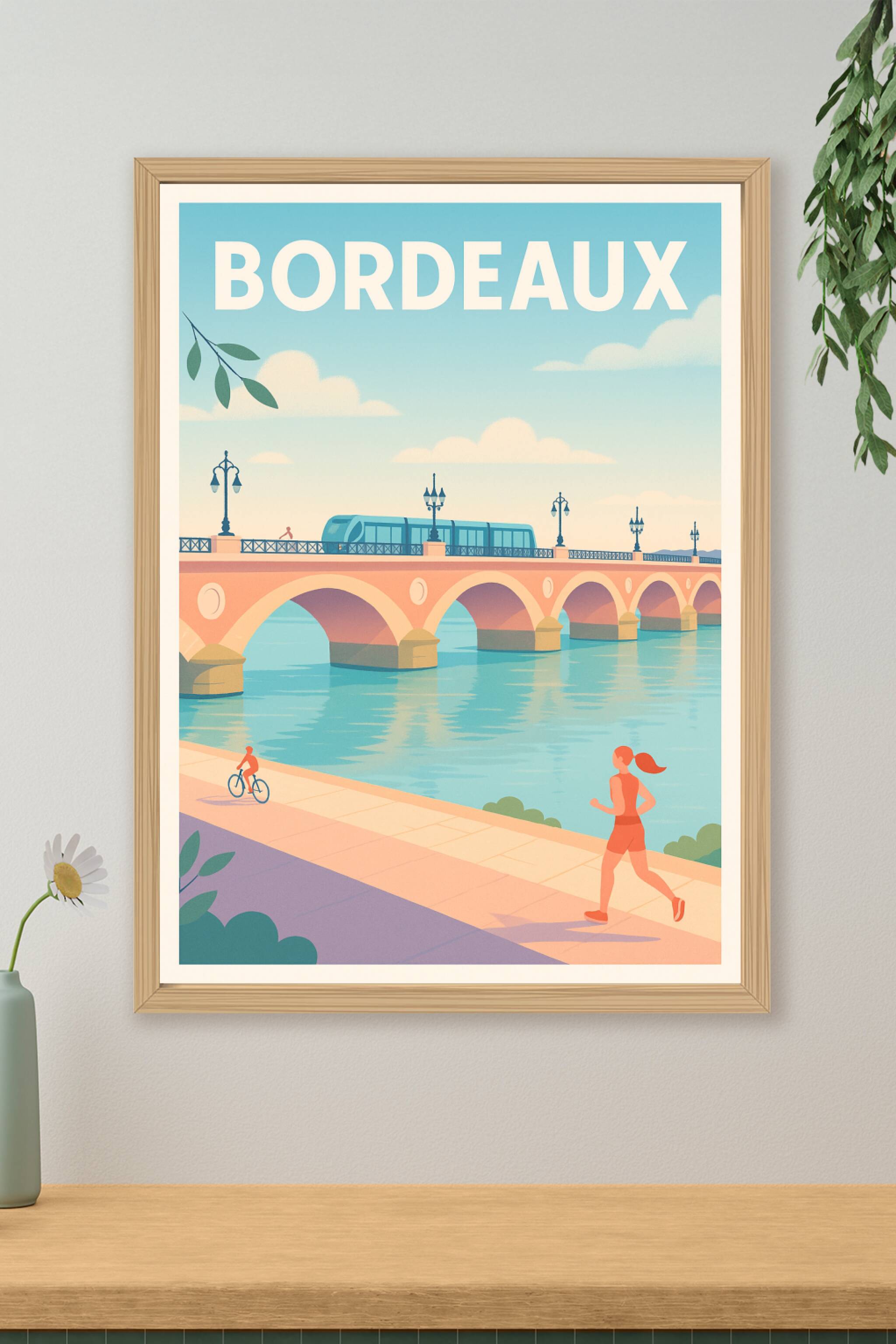 Affiche de Bordeaux - Charme et Vitalité au Pont de Pierre