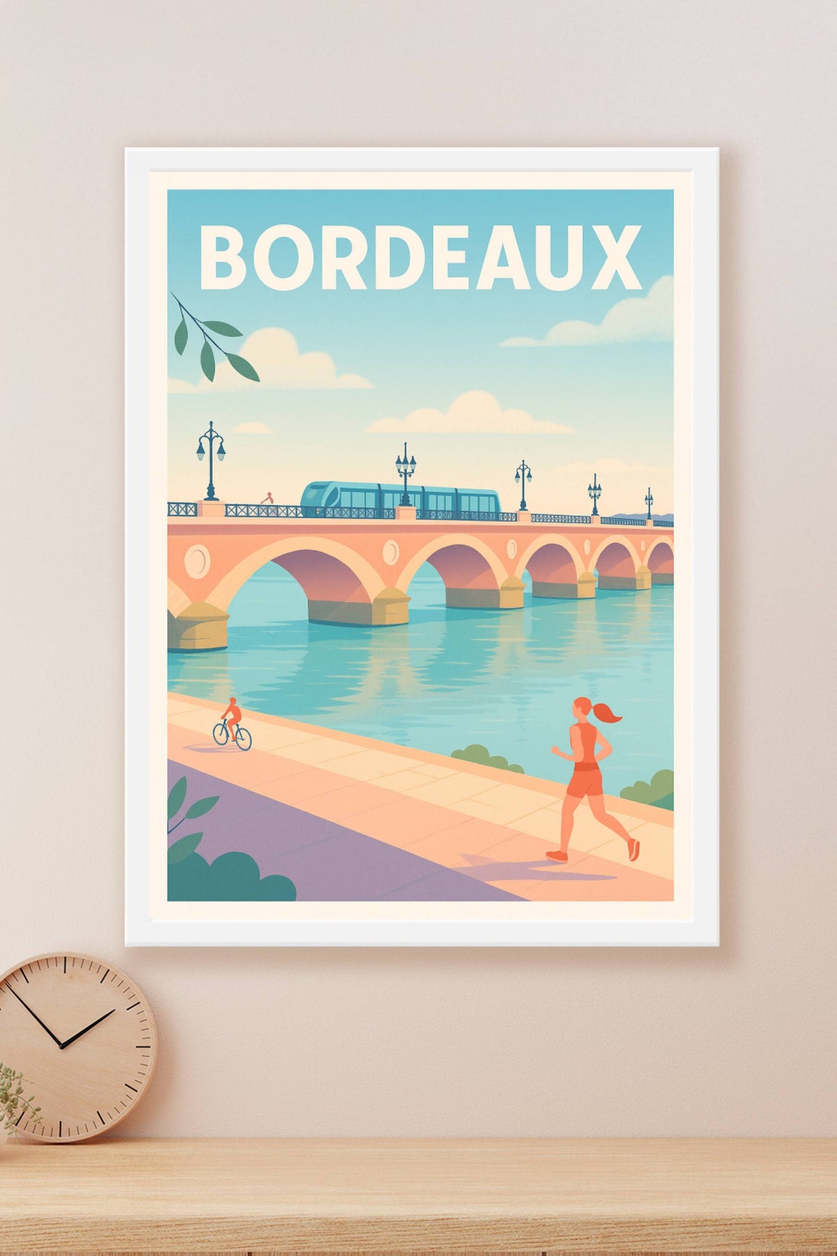 Affiche de Bordeaux - Charme et Vitalité au Pont de Pierre