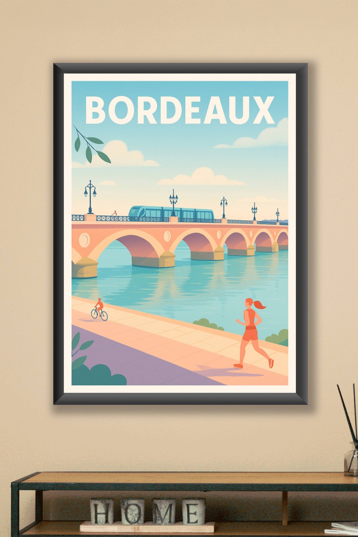 Affiche de Bordeaux - Charme et Vitalité au Pont de Pierre