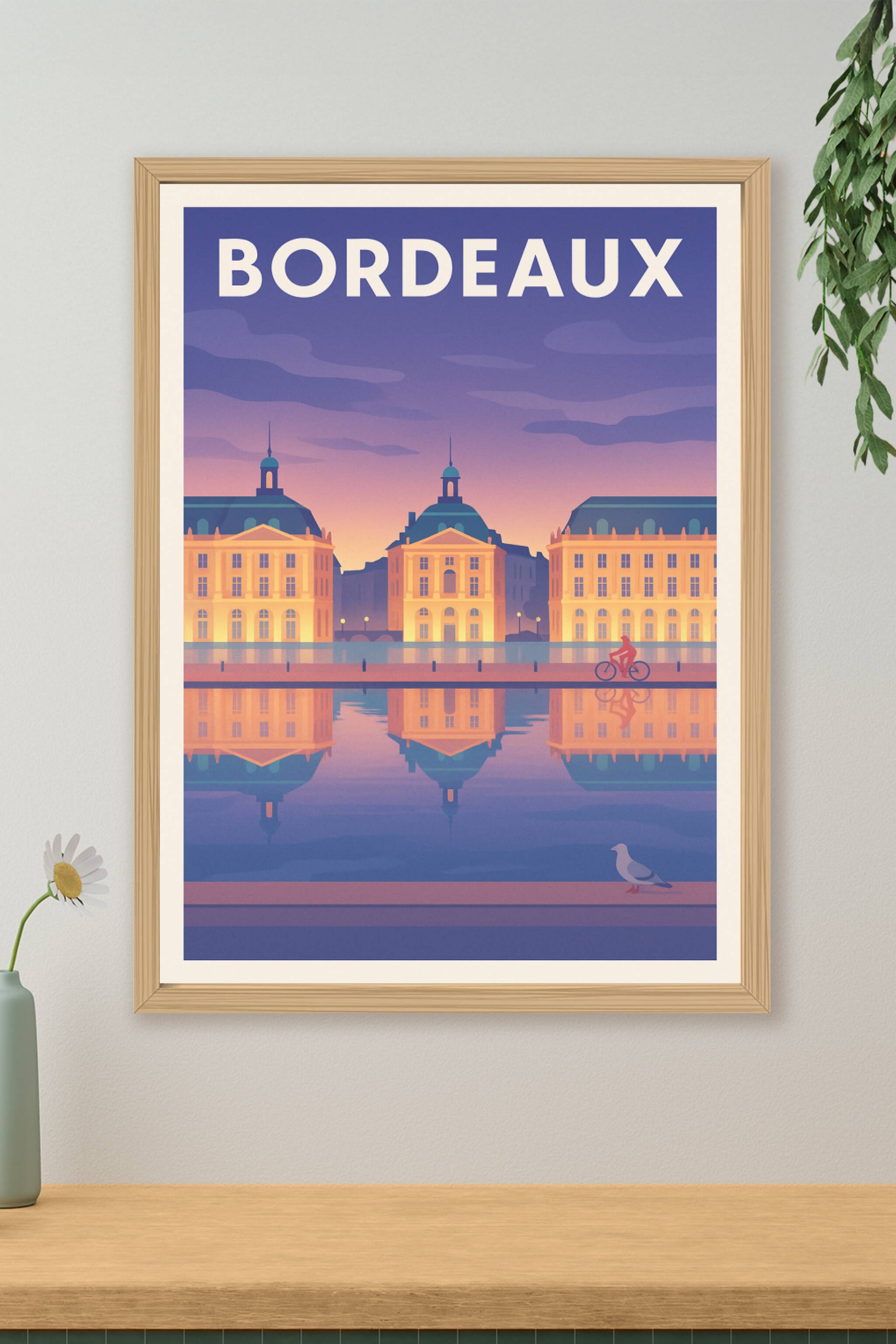 Affiche de Bordeaux - Charme et Reflets au Crépuscule