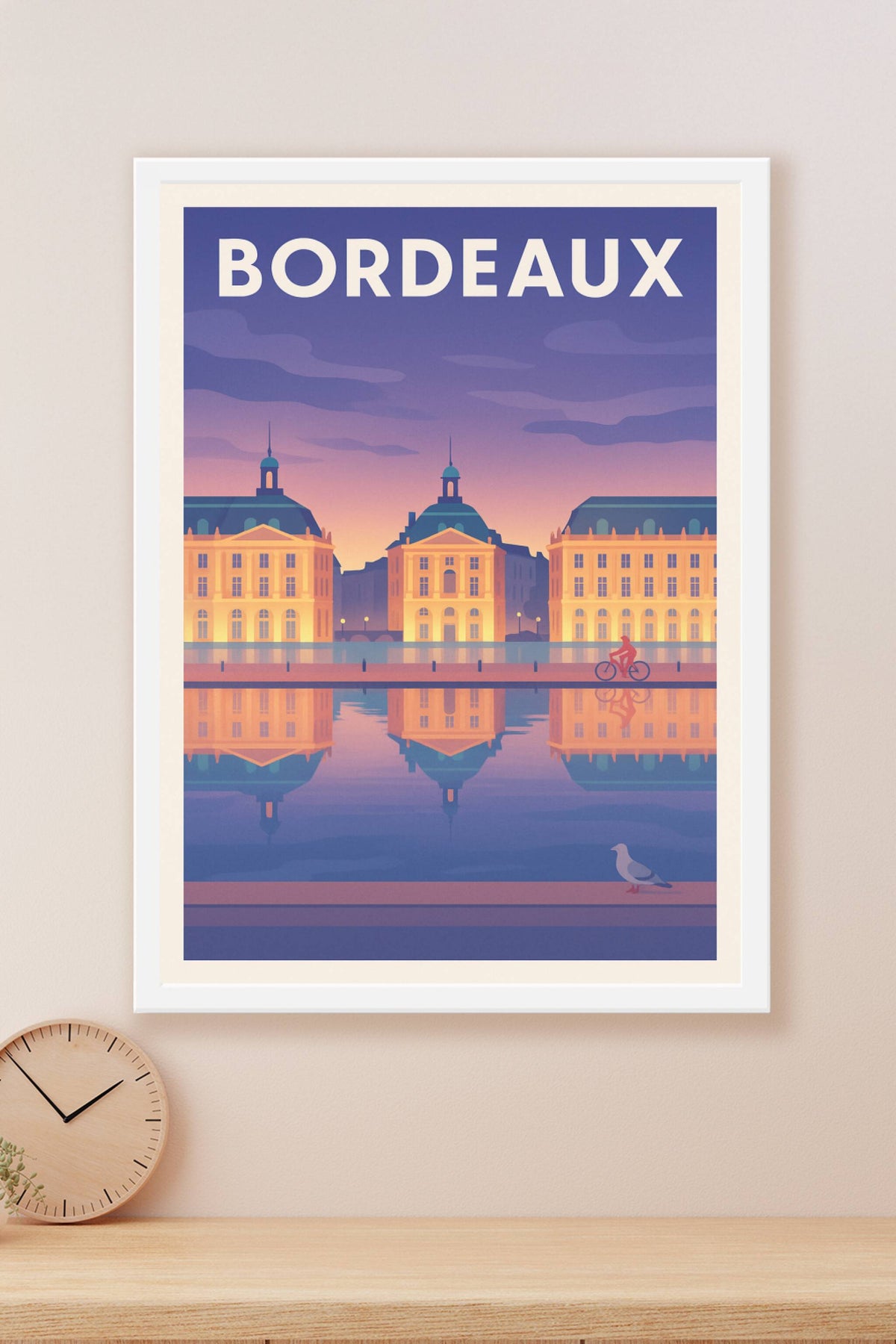 Affiche de Bordeaux - Charme et Reflets au Crépuscule