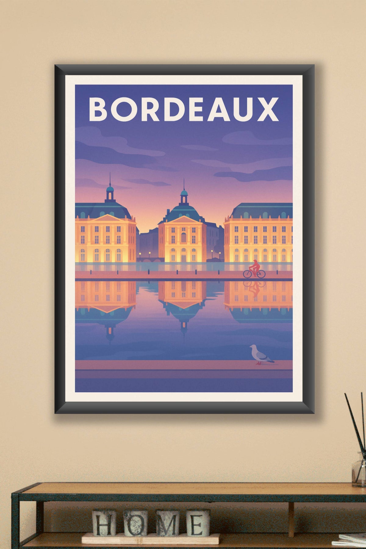 Affiche de Bordeaux - Charme et Reflets au Crépuscule