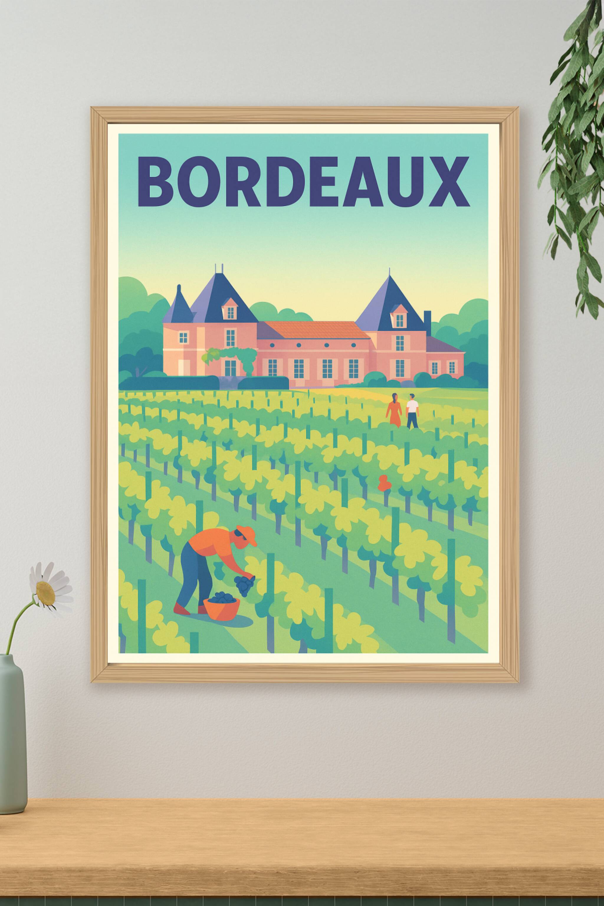 Affiche de Bordeaux - Charme et vignobles d'exception