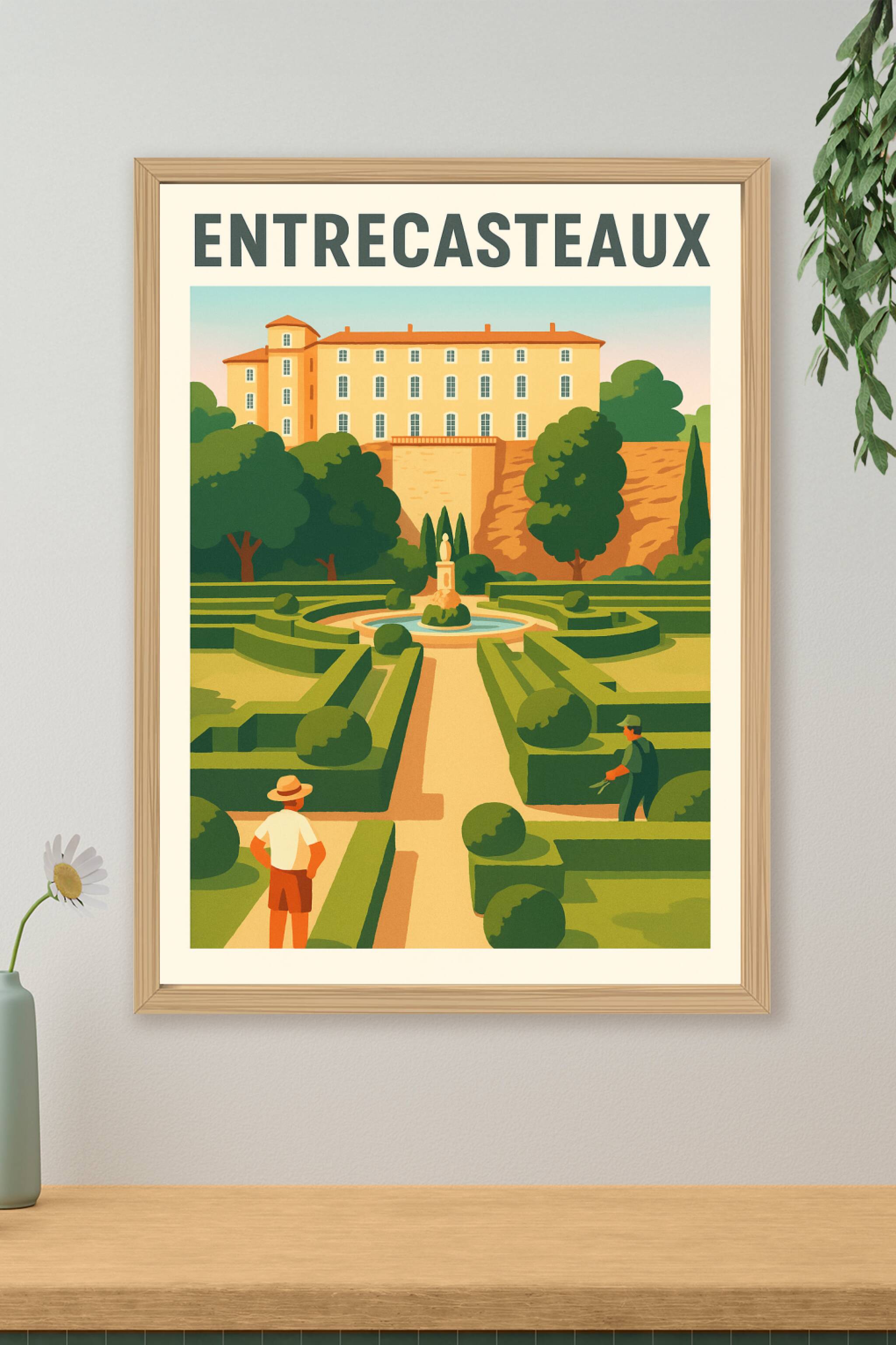 Affiche de Entrecasteaux - Promenade dans les jardins du château