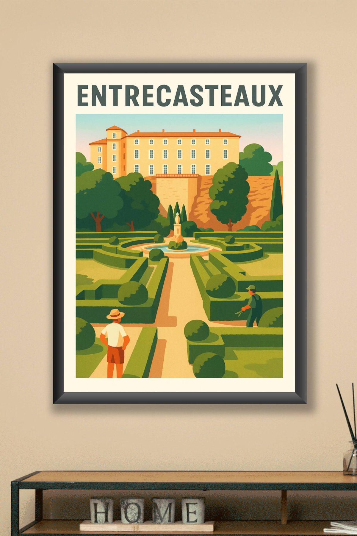 Affiche de Entrecasteaux - Promenade dans les jardins du château