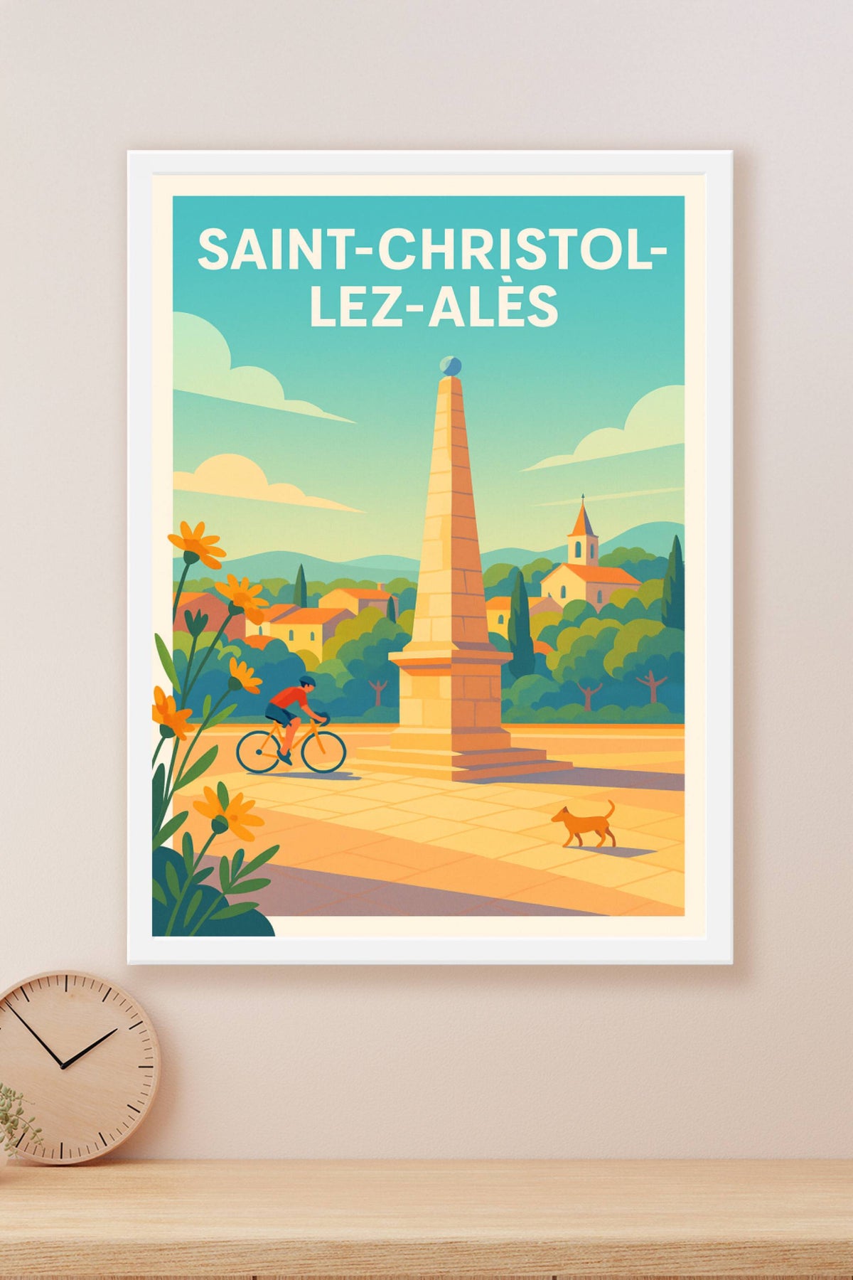 Affiche de Saint-Christol-lès-Alès - Charme provençal au monument central