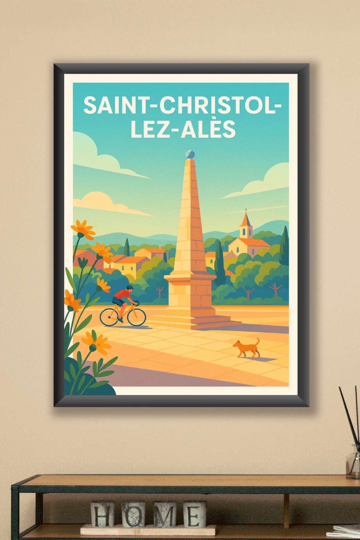 Affiche de Saint-Christol-lès-Alès - Charme provençal au monument central