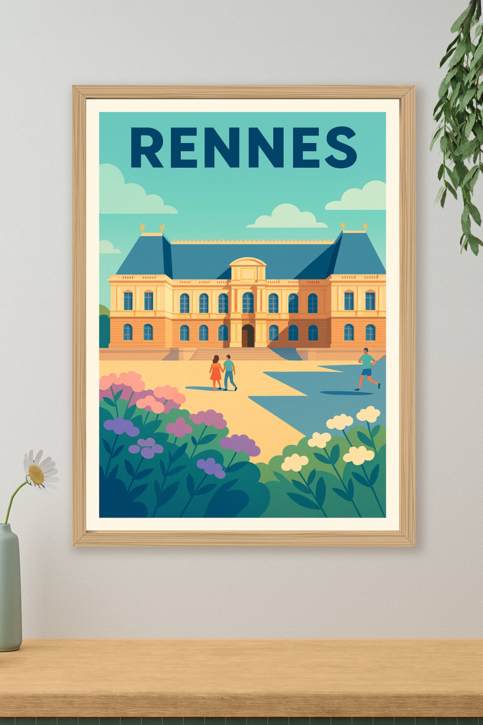 Affiche de Rennes - Élégance et Sérénité au Cœur de la Ville