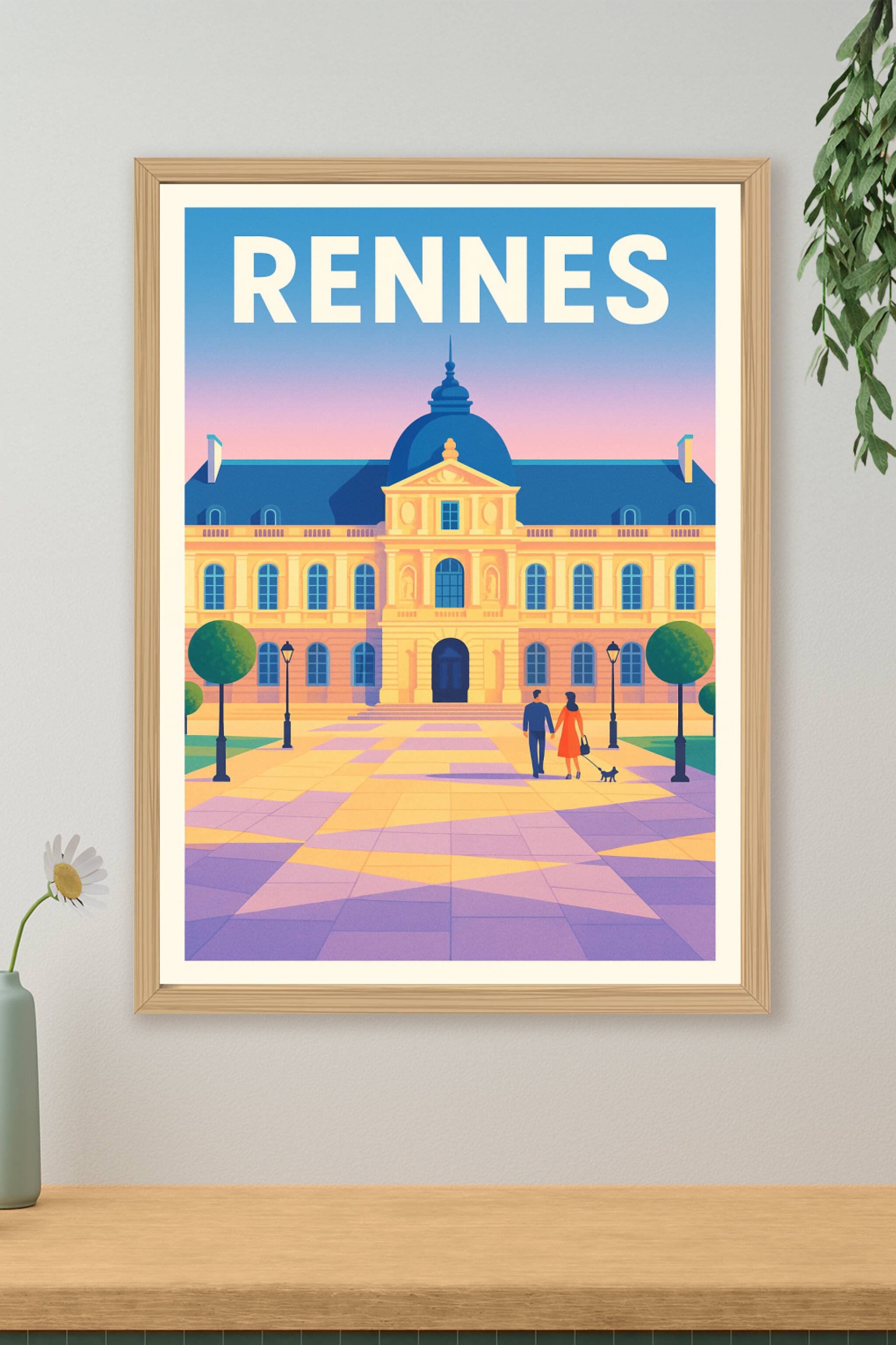 Affiche de Rennes - Promenade romantique au cœur de la ville