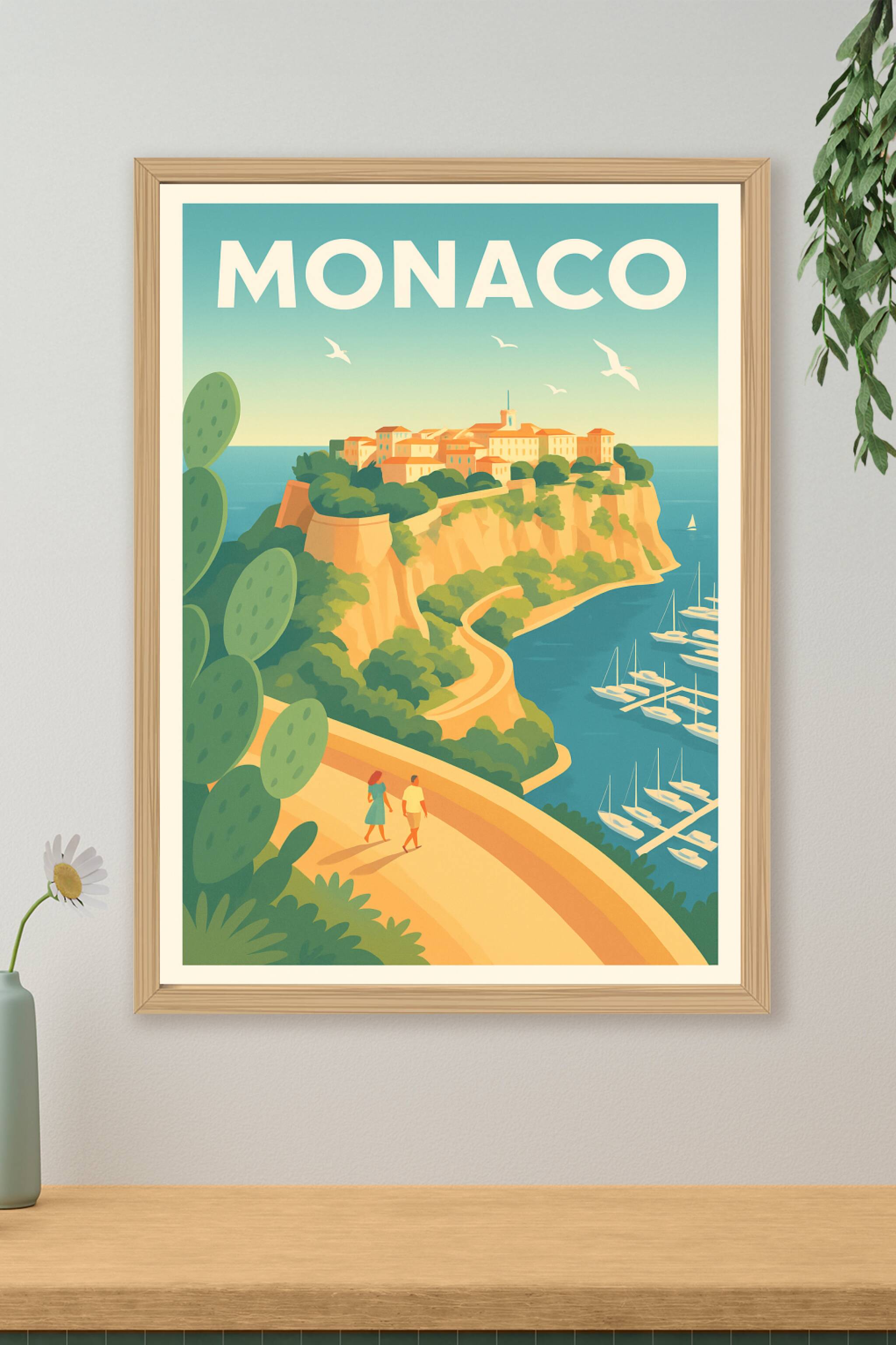 Affiche de Monaco - Escapade ensoleillée sur la Riviera