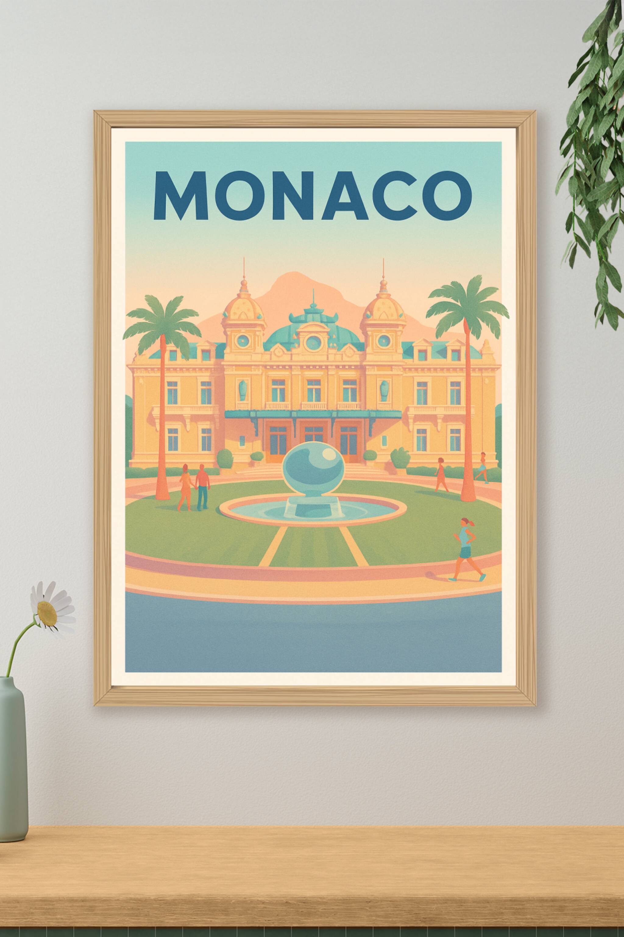 Affiche de Monaco - Élégance et sérénité sur la Côte d'Azur