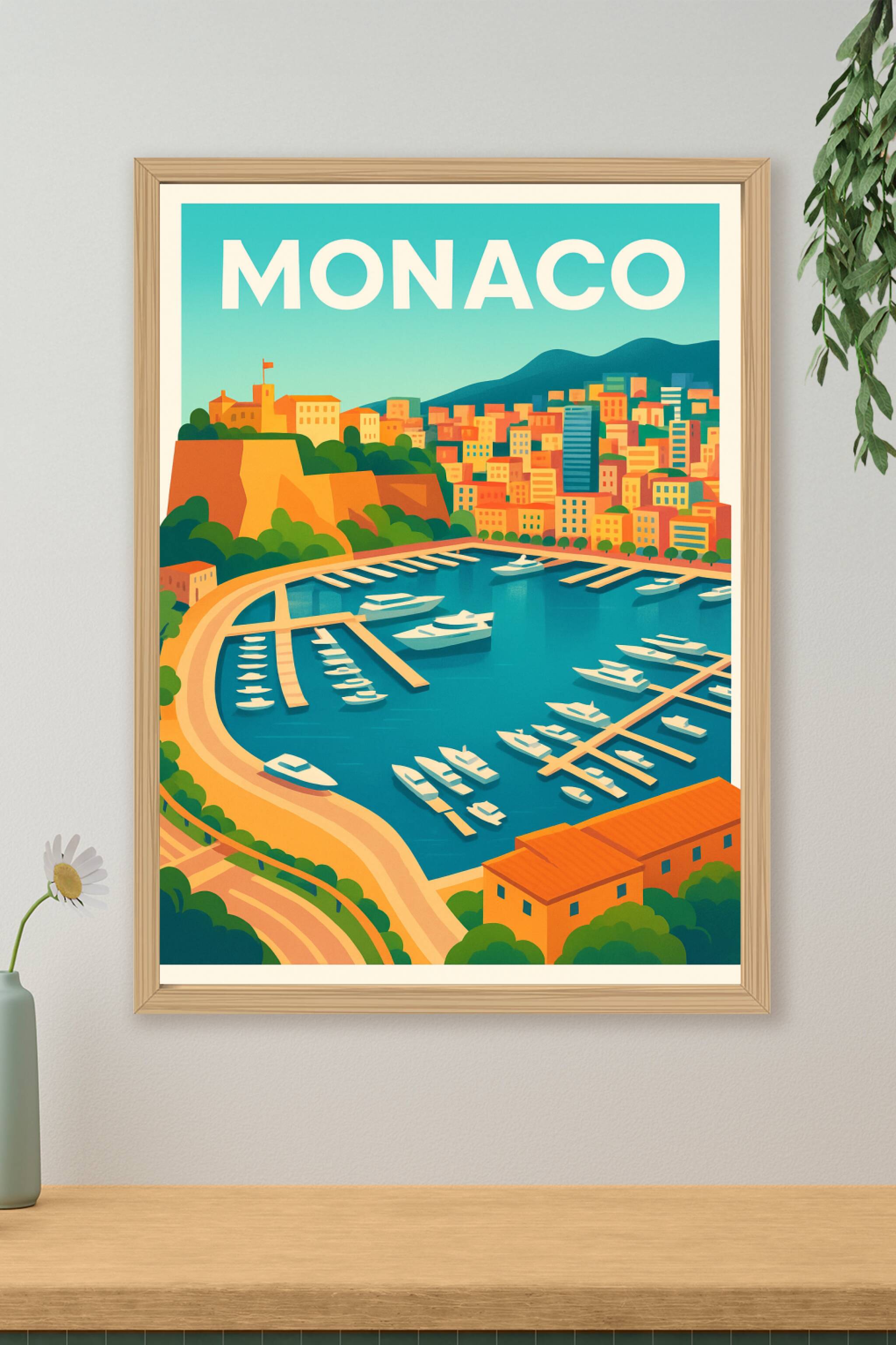 Affiche de Monaco - L'élégance méditerranéenne au port