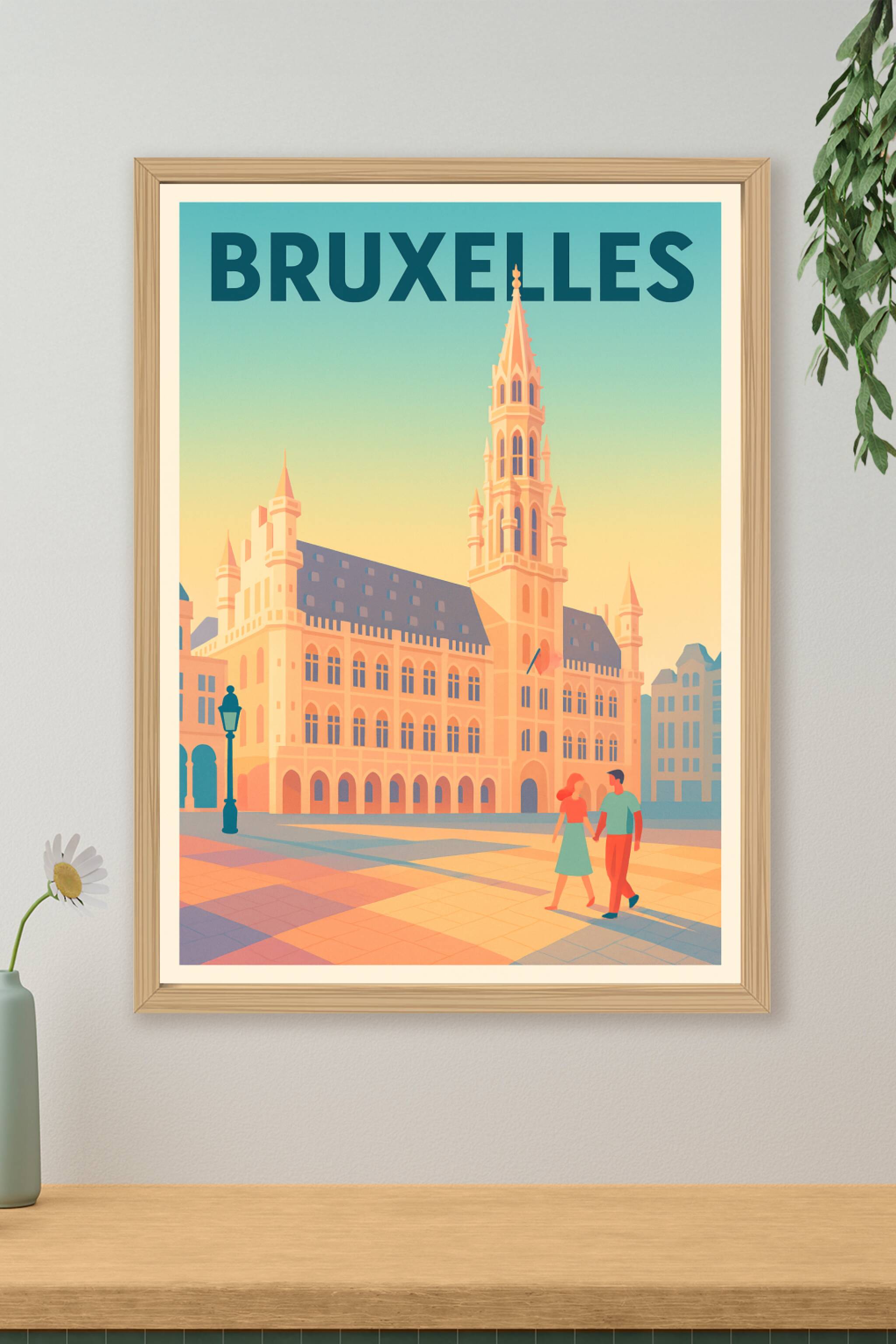 Affiche de Bruxelles - Charme et romantisme au cœur de la Grand-Place