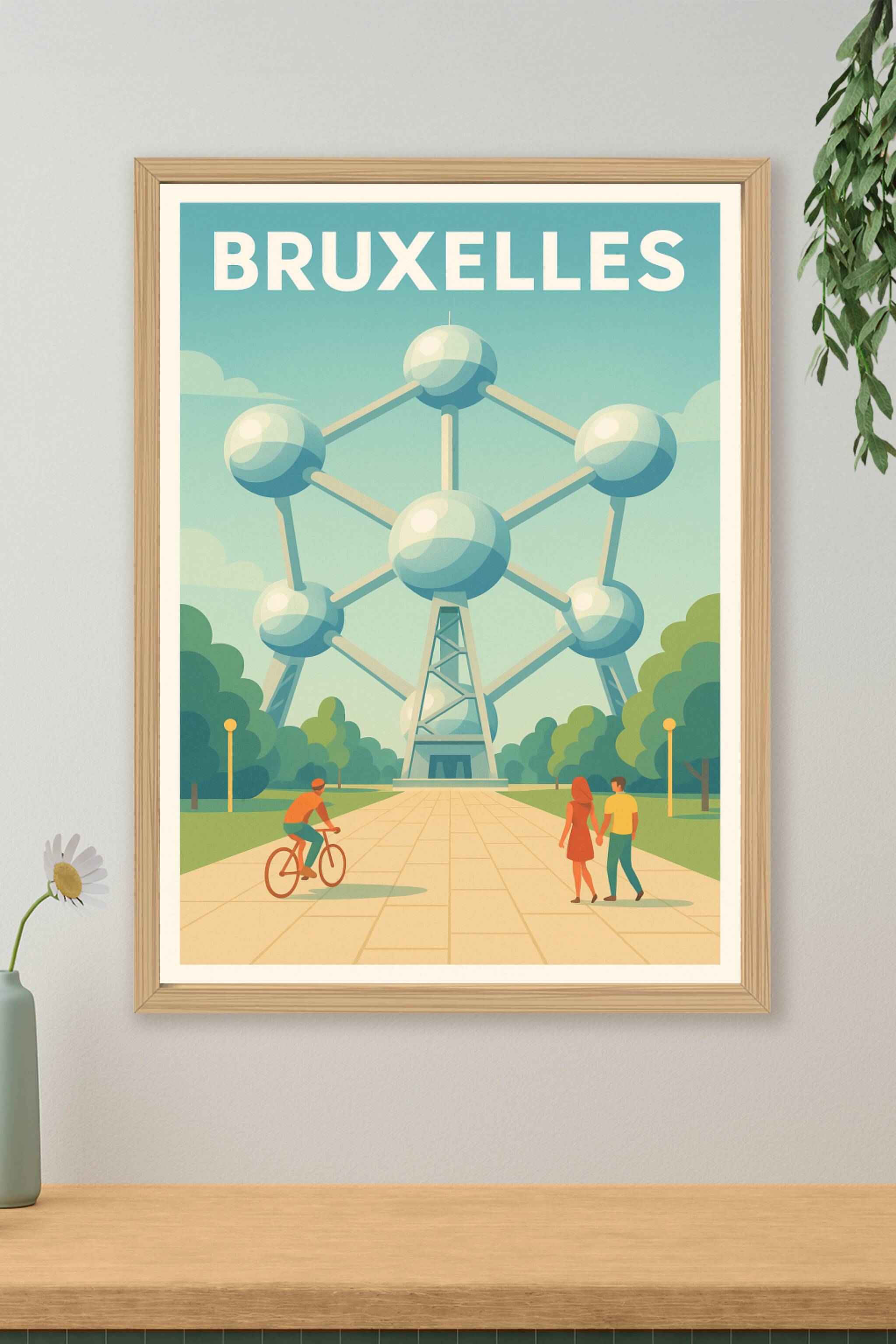 Affiche de Bruxelles - L'Atomium, icône futuriste de la capitale belge