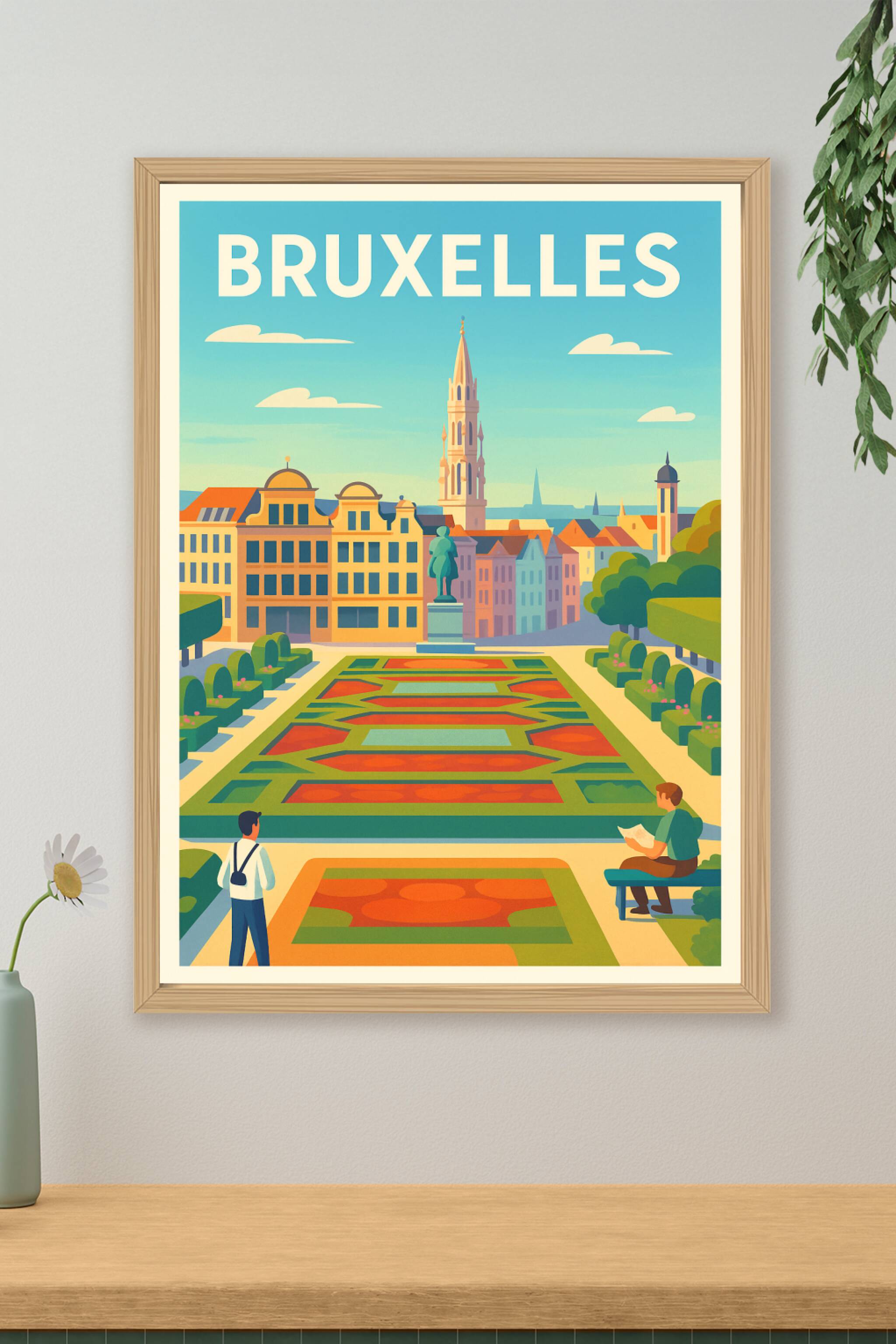 Affiche de Bruxelles - Promenade dans les jardins urbains