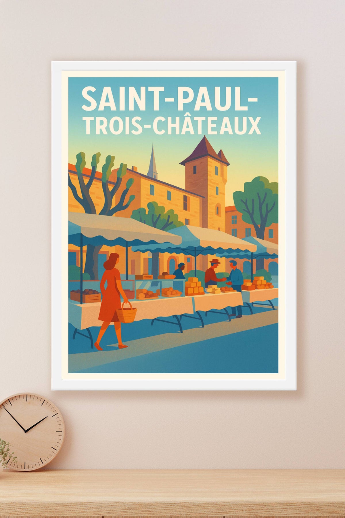 Affiche de Saint-Paul-Trois-Châteaux - L'élégance du marché provençal