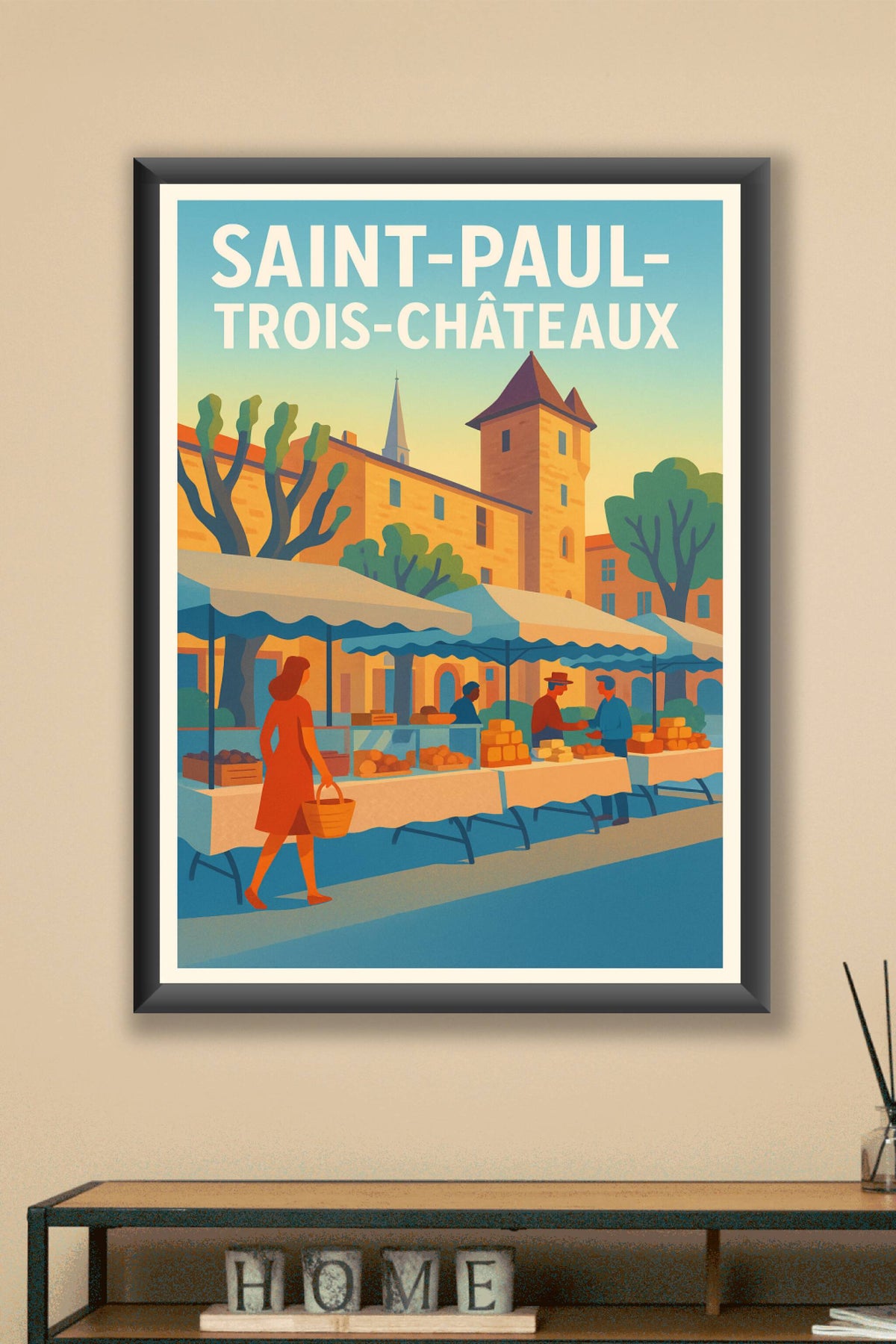 Affiche de Saint-Paul-Trois-Châteaux - L'élégance du marché provençal