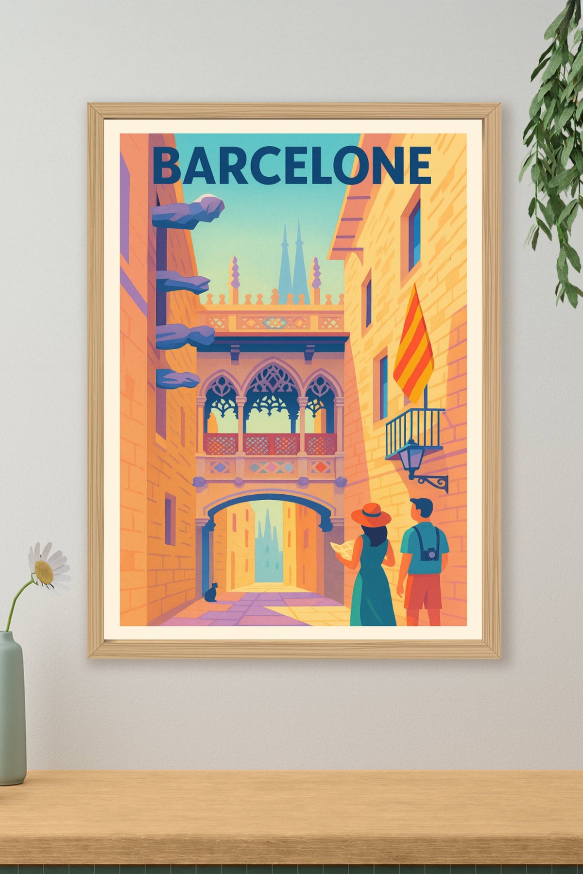 Affiche de Barcelone - Flânez au cœur du quartier gothique