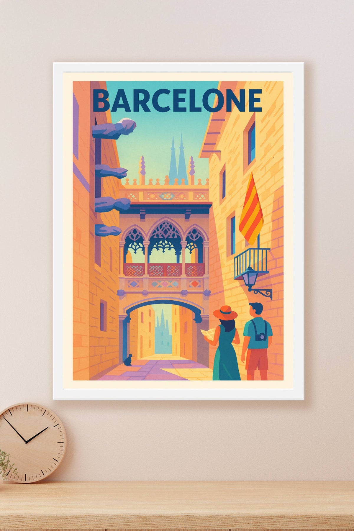 Affiche de Barcelone - Flânez au cœur du quartier gothique
