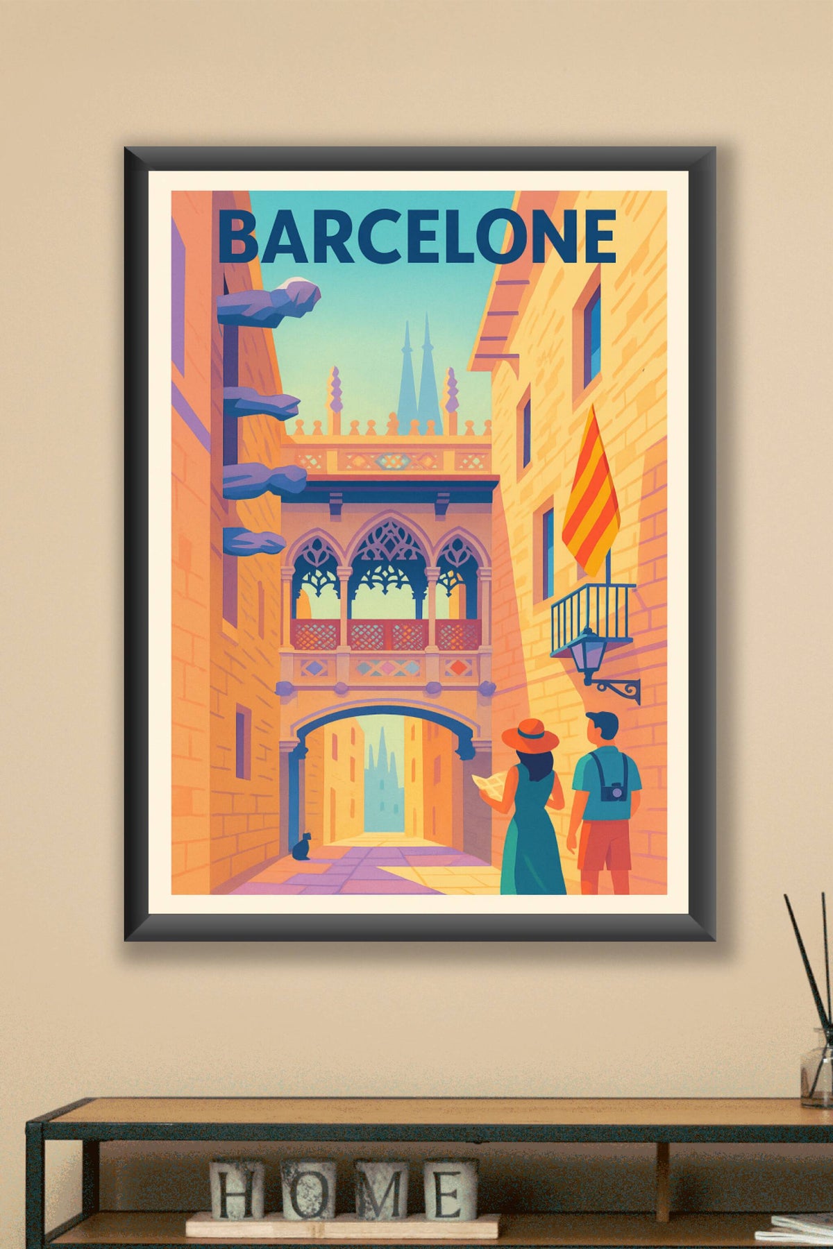 Affiche de Barcelone - Flânez au cœur du quartier gothique