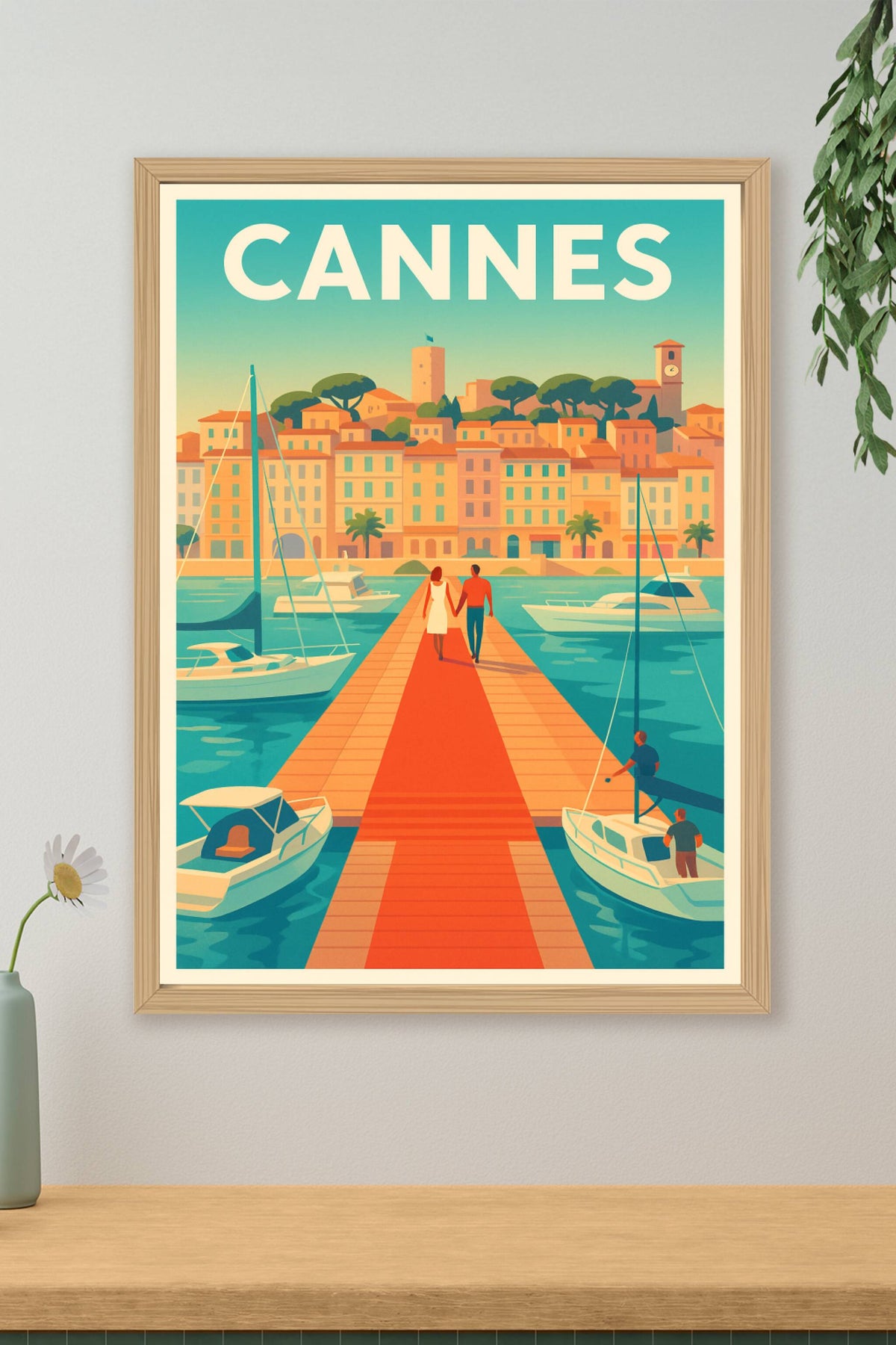 Affiche de Cannes - Une promenade romantique sur la Croisette