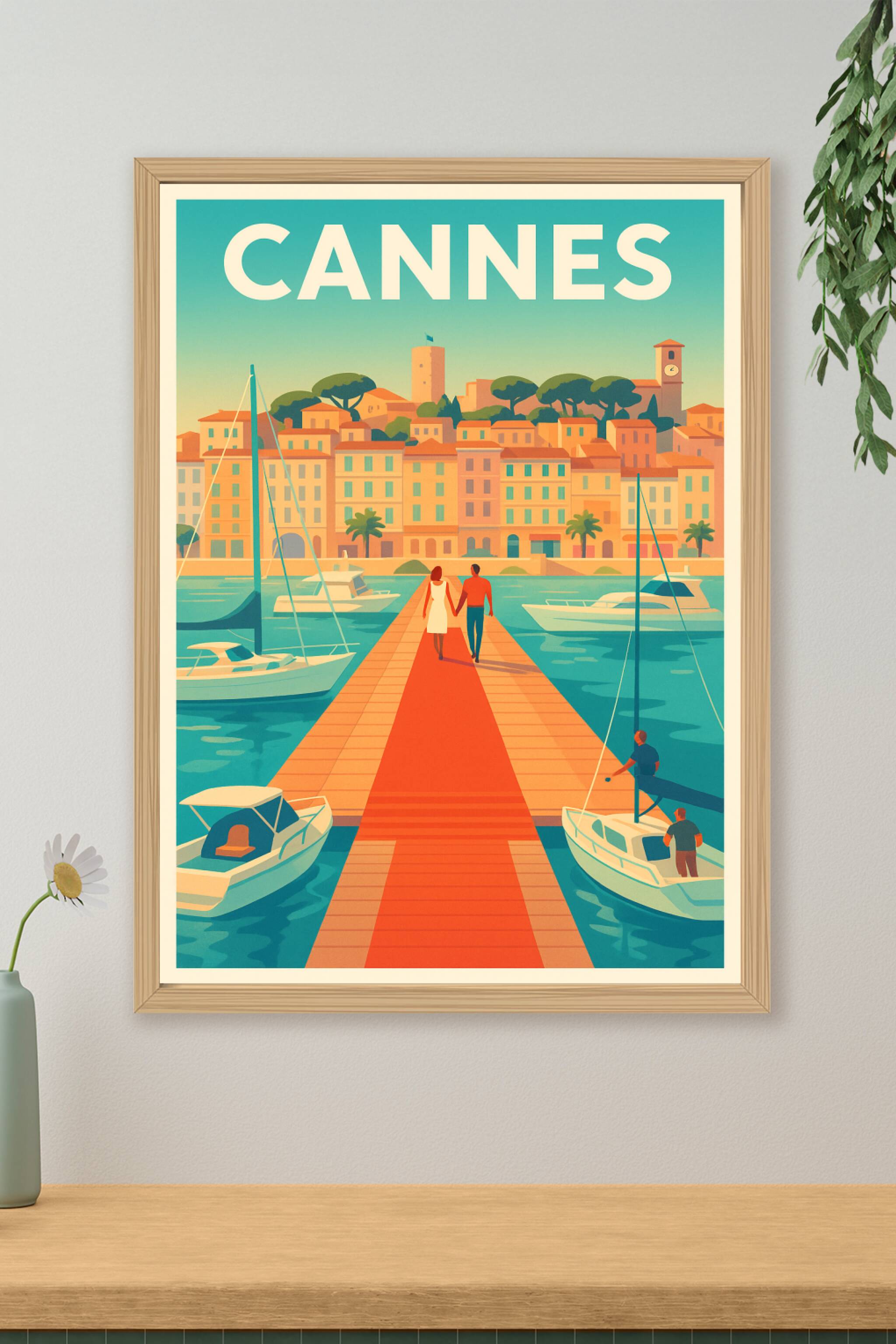 Affiche de Cannes - Une promenade romantique sur la Croisette