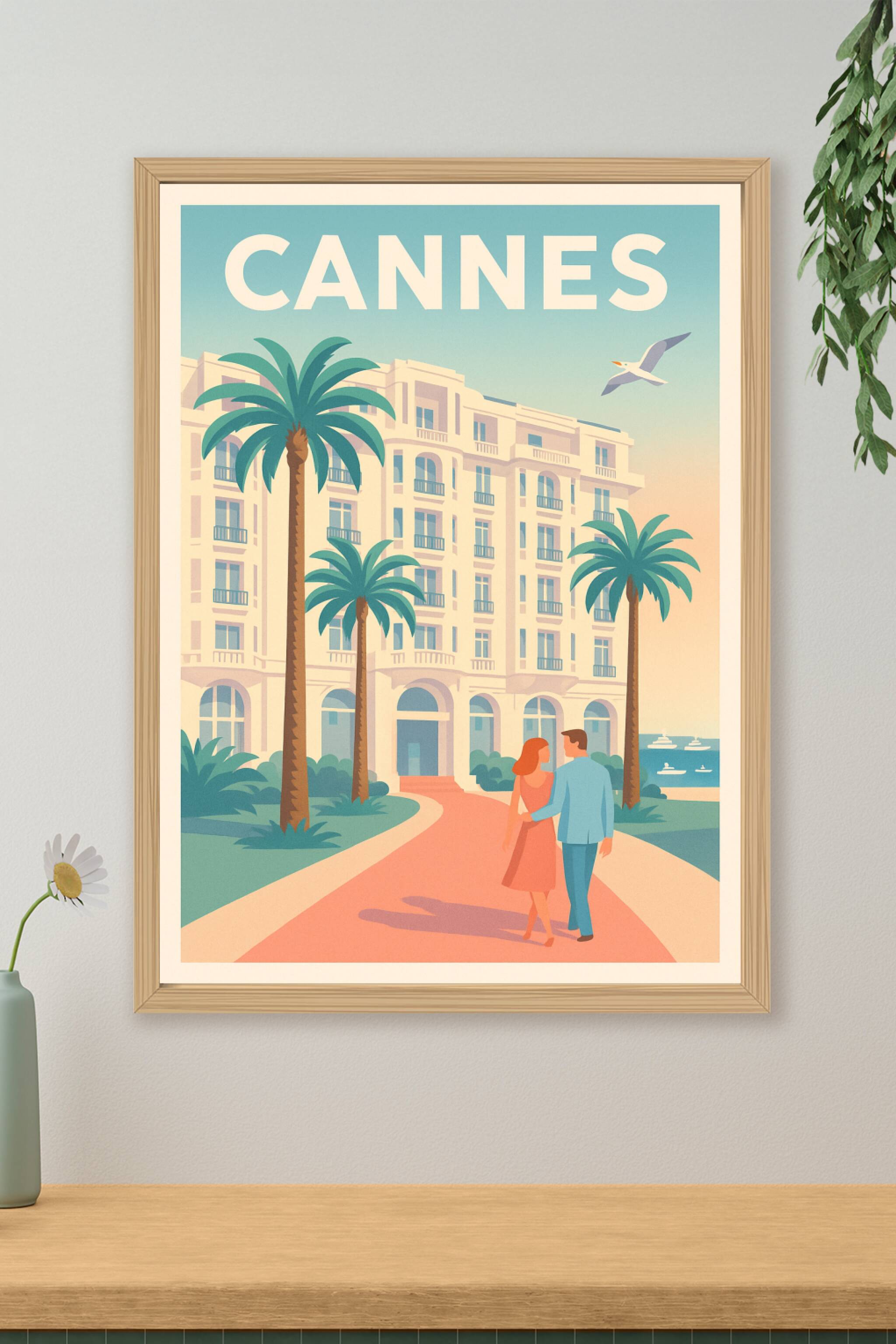 Affiche de Cannes - L'élégance de la Croisette en poster vintage
