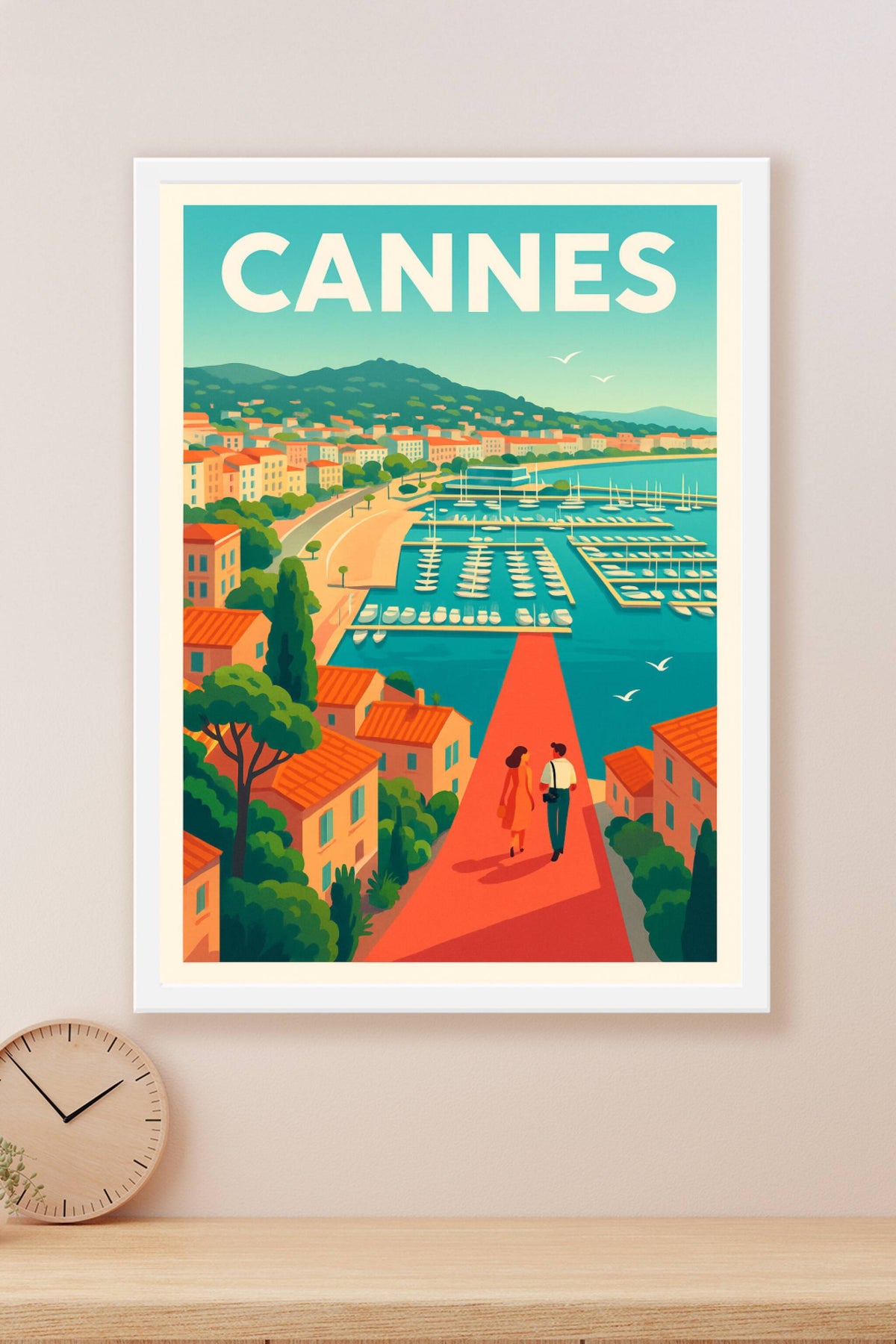 Affiche de Cannes - Échappée romantique sur la croisette