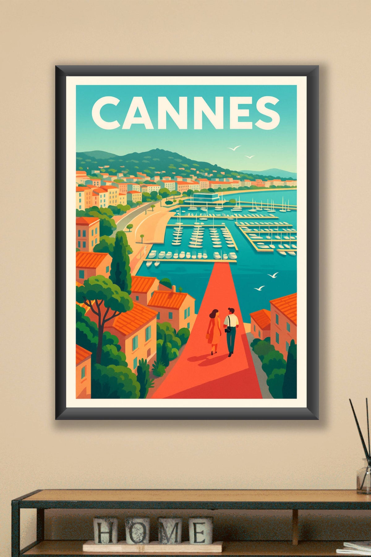 Affiche de Cannes - Échappée romantique sur la croisette